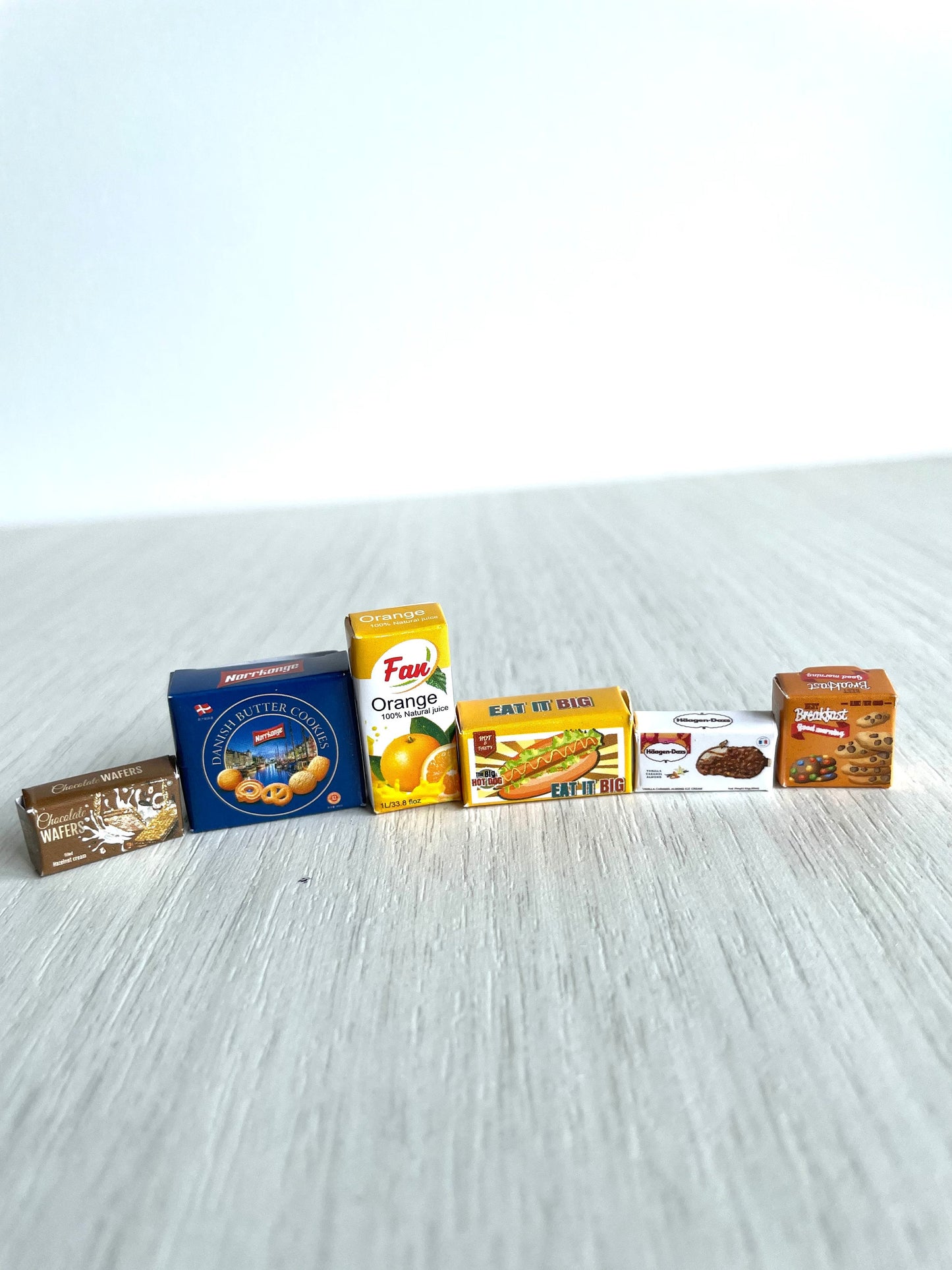 Miniature cardboard food items Calico Critter sized — Sylvanian Families