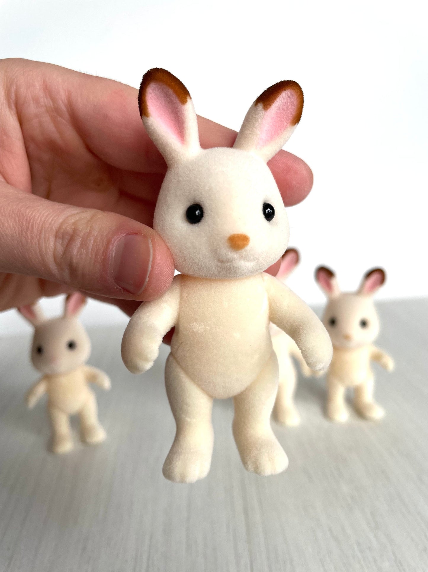 Adult Hopscotch rabbit (brown nose) spare critter — brand new Calico Critters / Sylvanian Families figure, naked for customizing or replacement