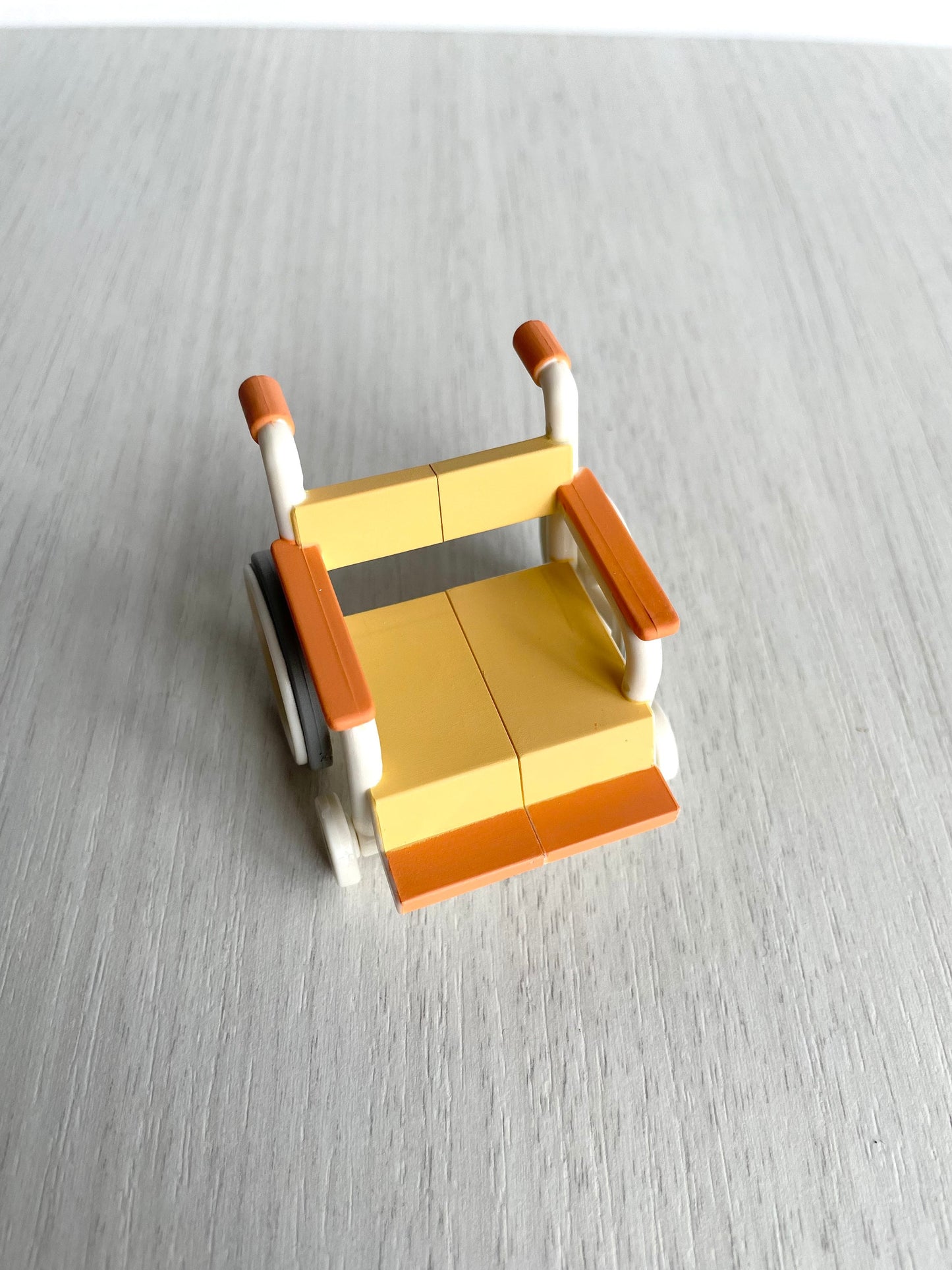 Miniature Orange Wheelchair, Dollhouse Accessory for Calico Critters — Sylvanian Families
