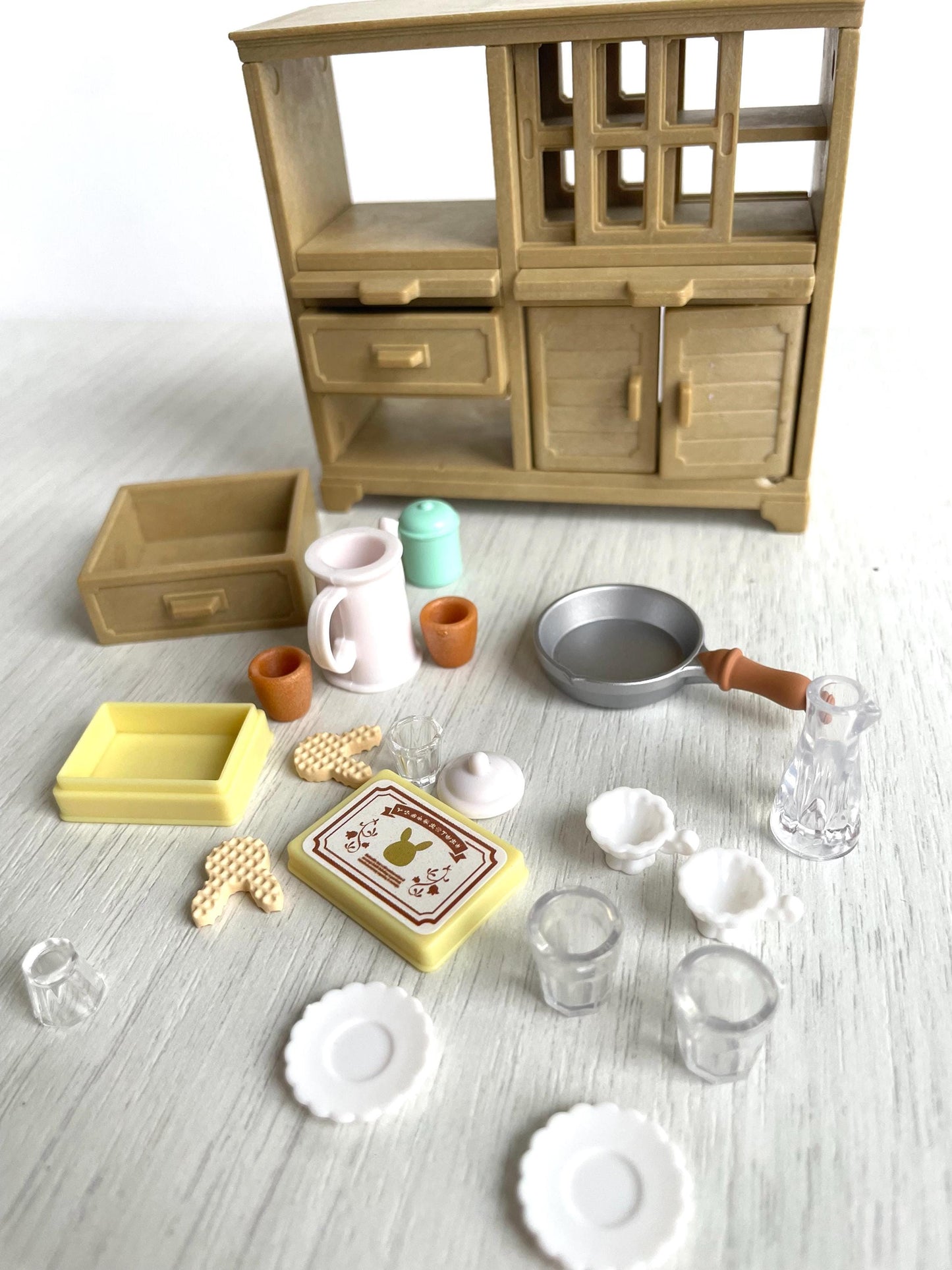 Collectible vintage kitchen cabinet furniture set — Sylvanian Families / Calico Critters