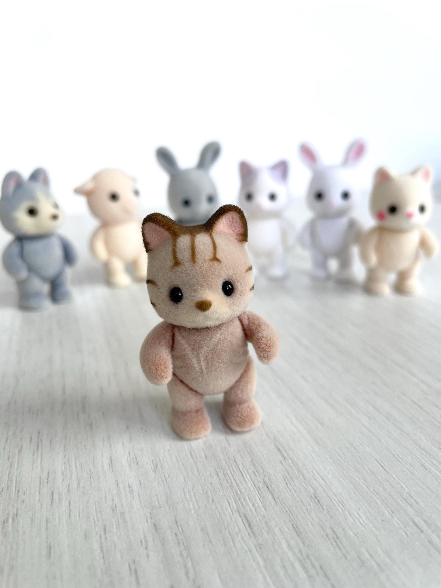 Baby Striped Cat spare critter — brand new Calico Critters / Sylvanian Families figure, naked for customizing or replacement