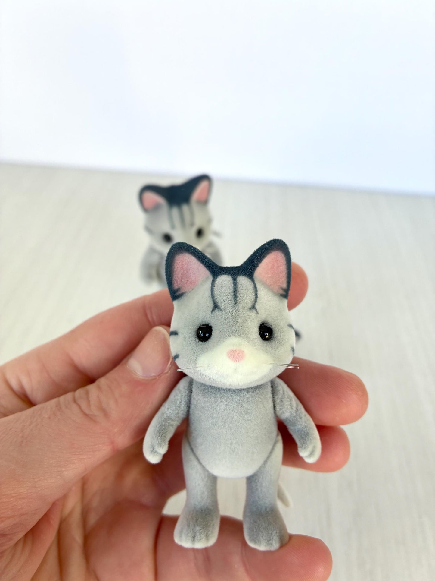 Child grey fisher cat spare critter — brand new Calico Critters / Sylvanian Families figure, naked for customizing or replacement