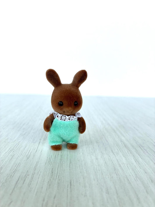 Calico Critters Brown Wildwood Rabbit baby, Sylvanian Families bunny