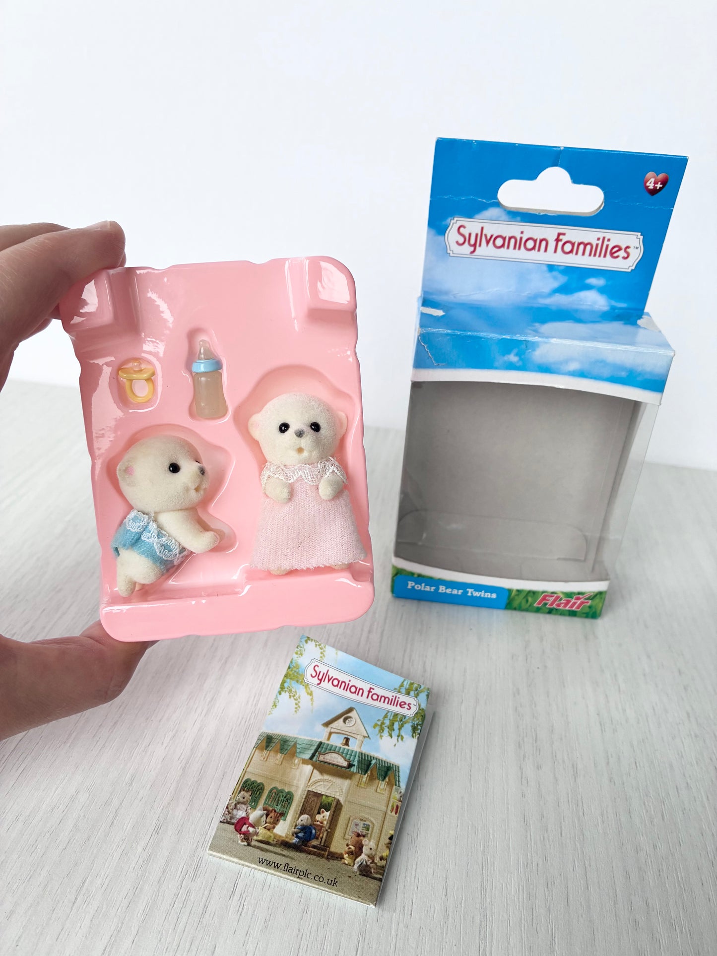 Calico Critters Sylvanian Families Polar Bear Twins with box and insert