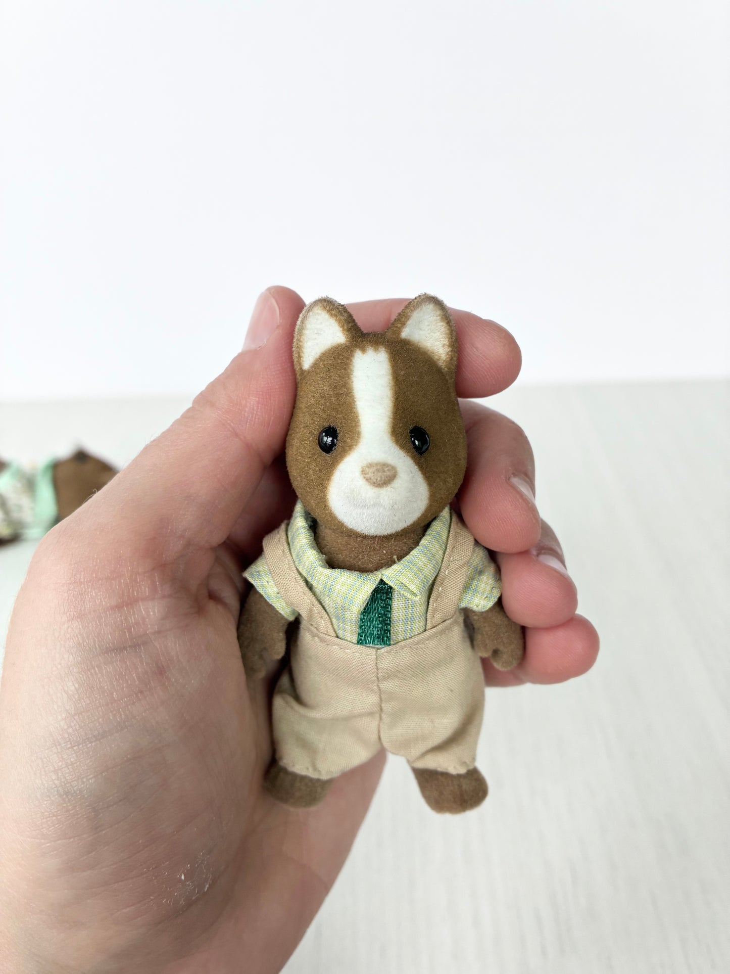 Calico Critters Sylvanian Families hound dog father figure in tan trousers