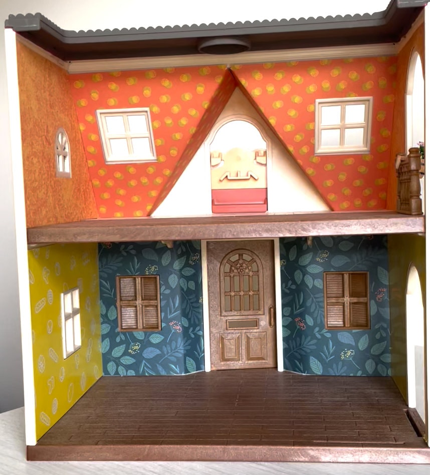 Wallpaper cut files for Calico Critters Red Roof Cozy Cottage Starter Home, Sylvanian Families