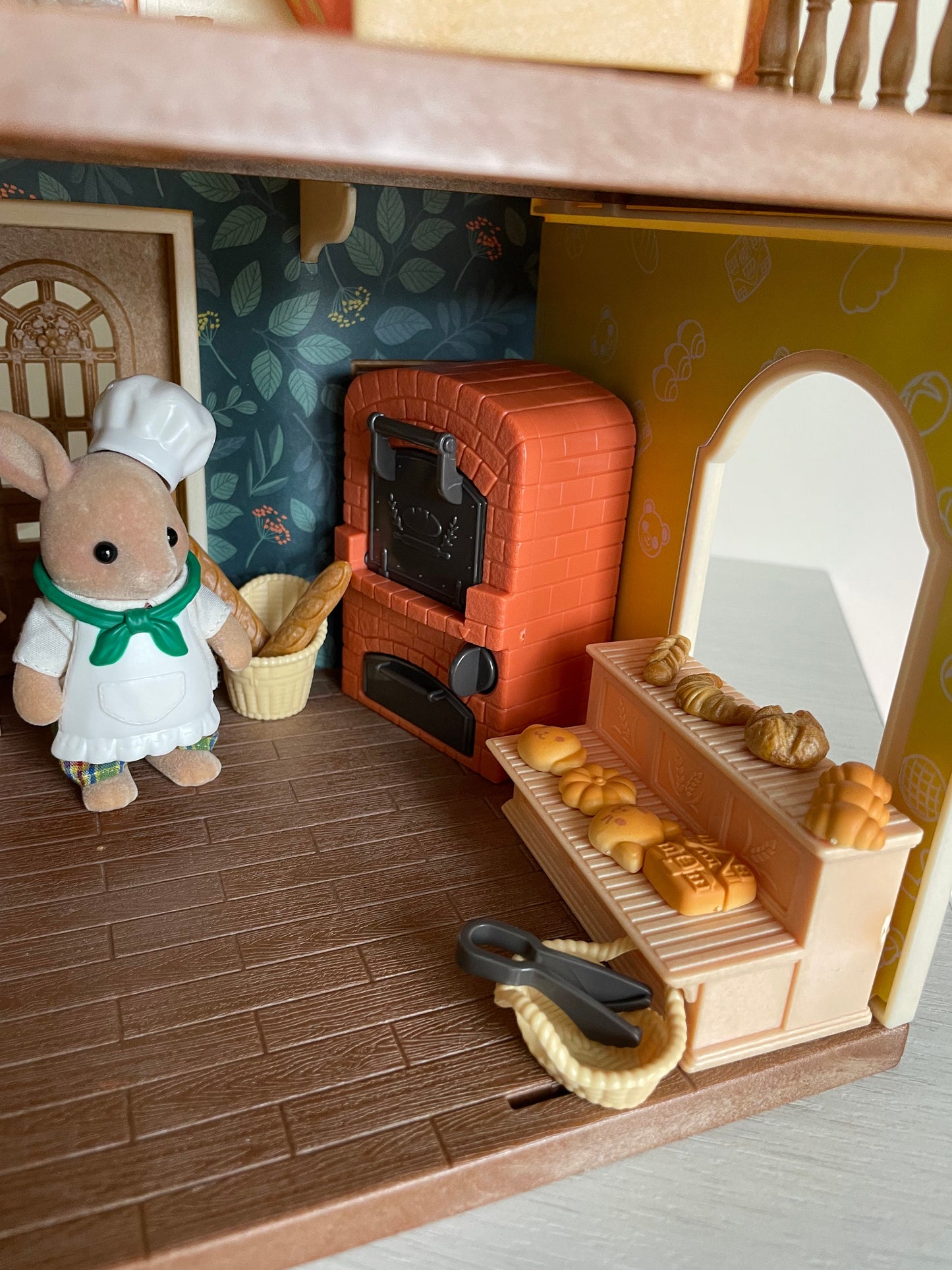 One-of-a-kind custom Calico Critters bakery full view — Sylvanian Families