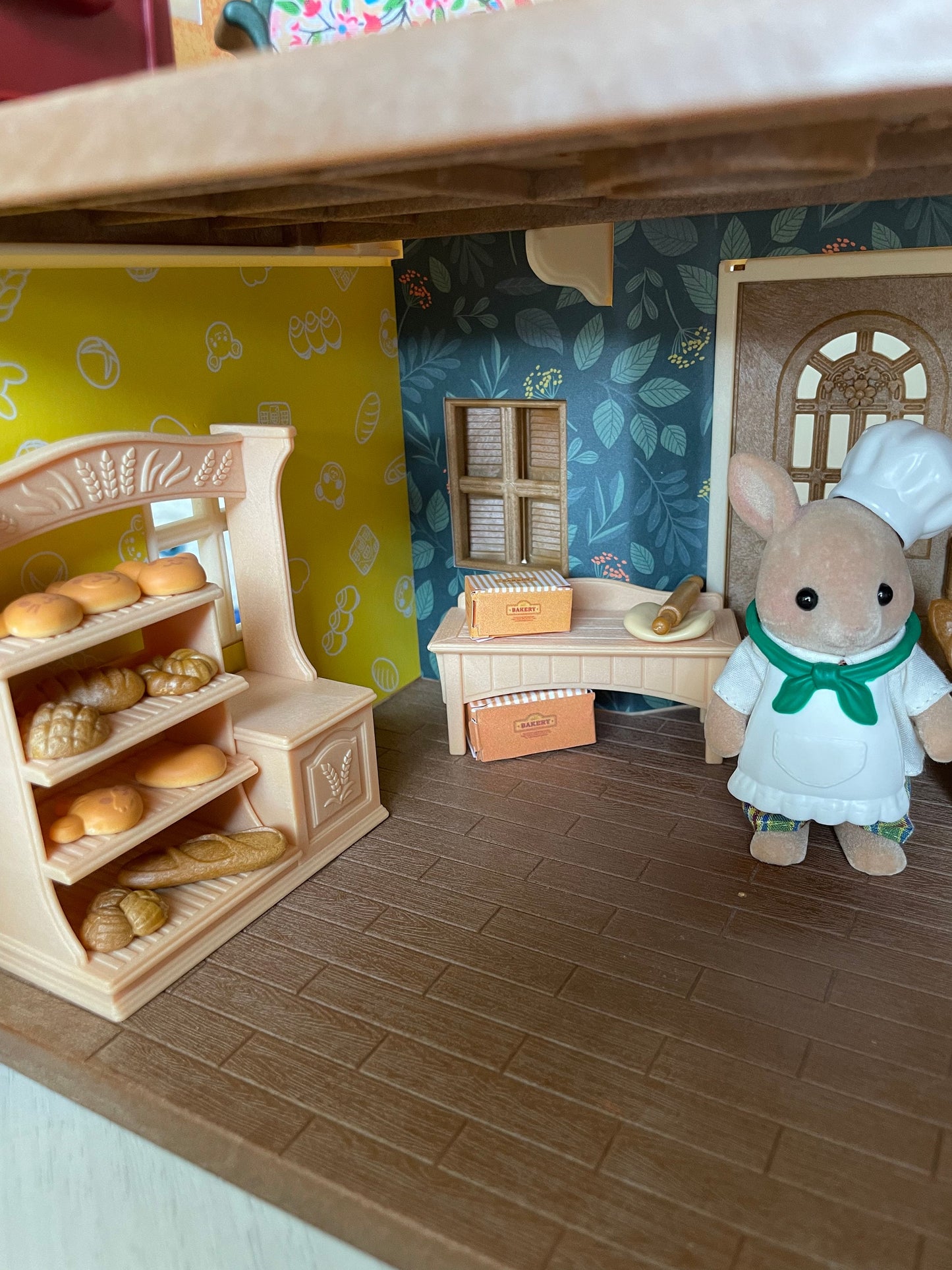 Calico Critters bakery counter display — Sylvanian Families custom set