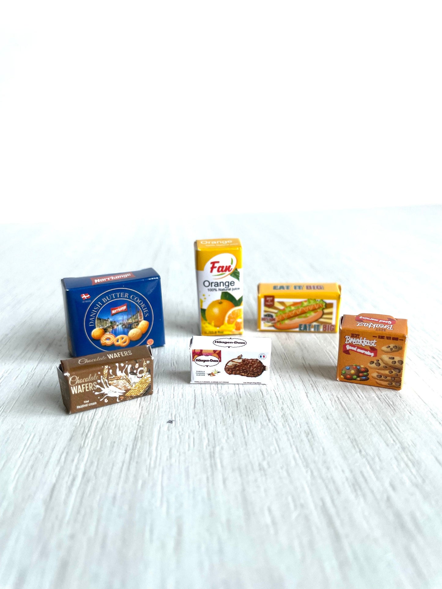 Miniature cardboard food items Calico Critter sized — Sylvanian Families