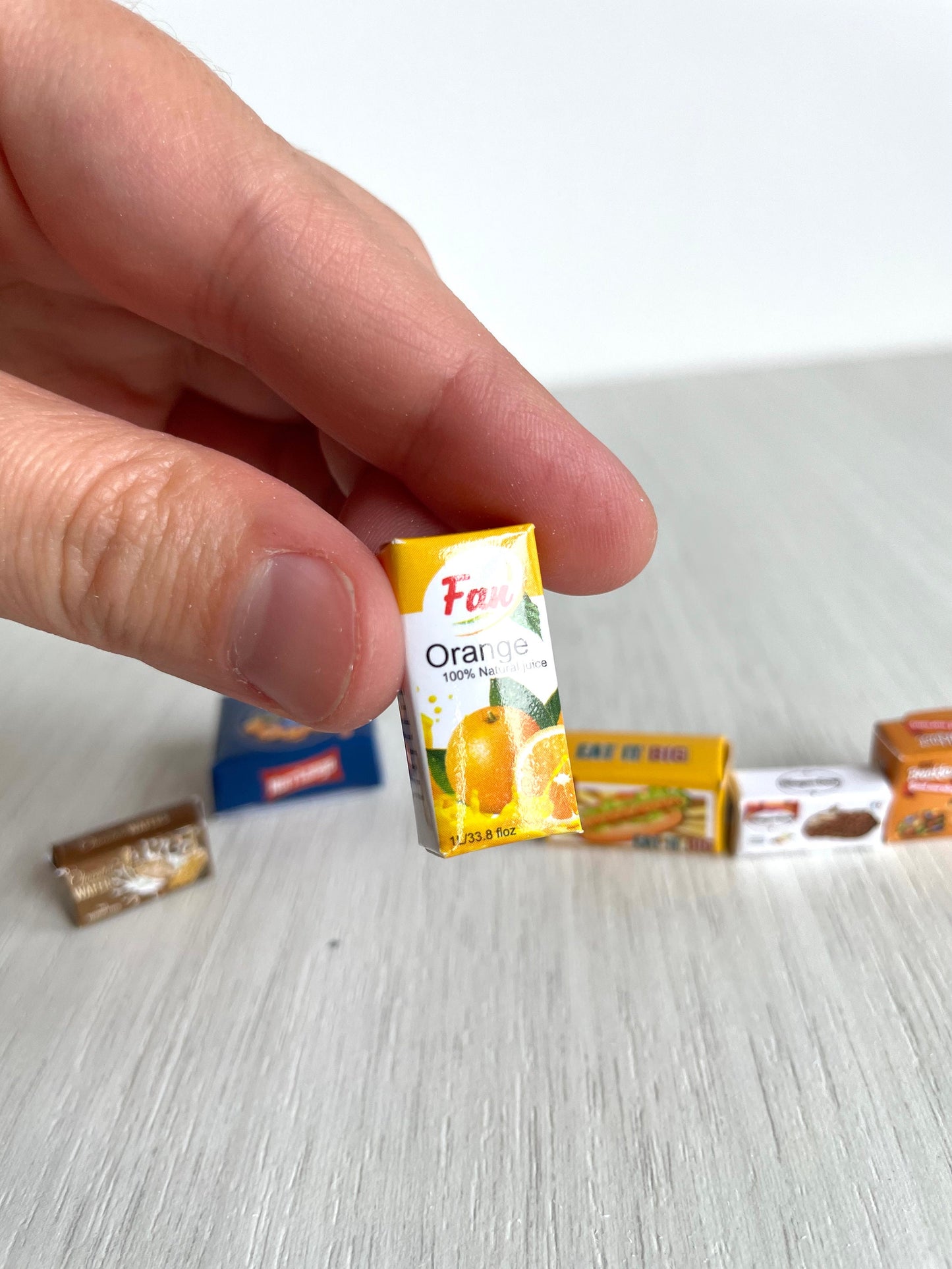 Miniature cardboard food items Calico Critter sized — Sylvanian Families