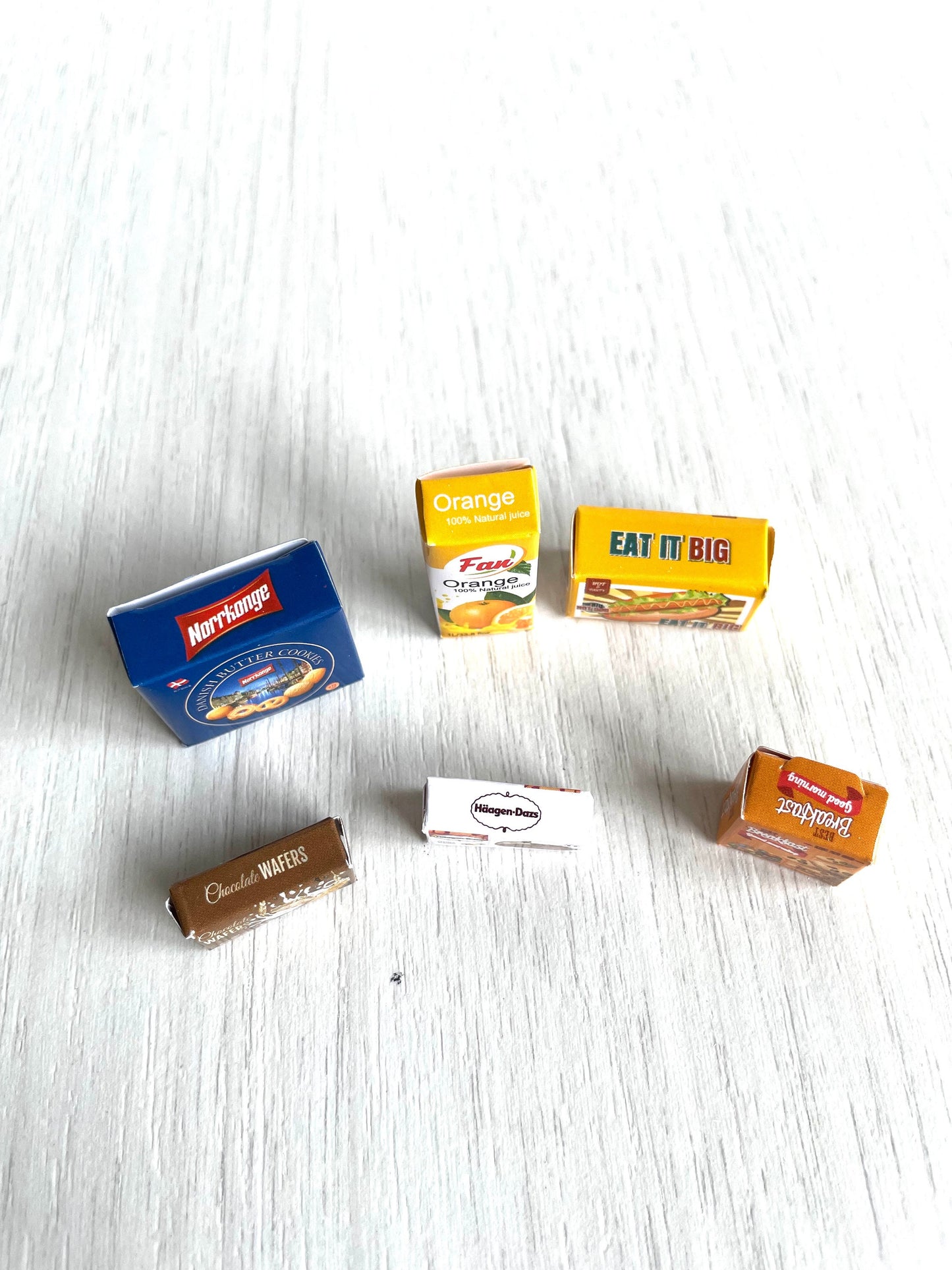 Miniature cardboard food items Calico Critter sized — Sylvanian Families