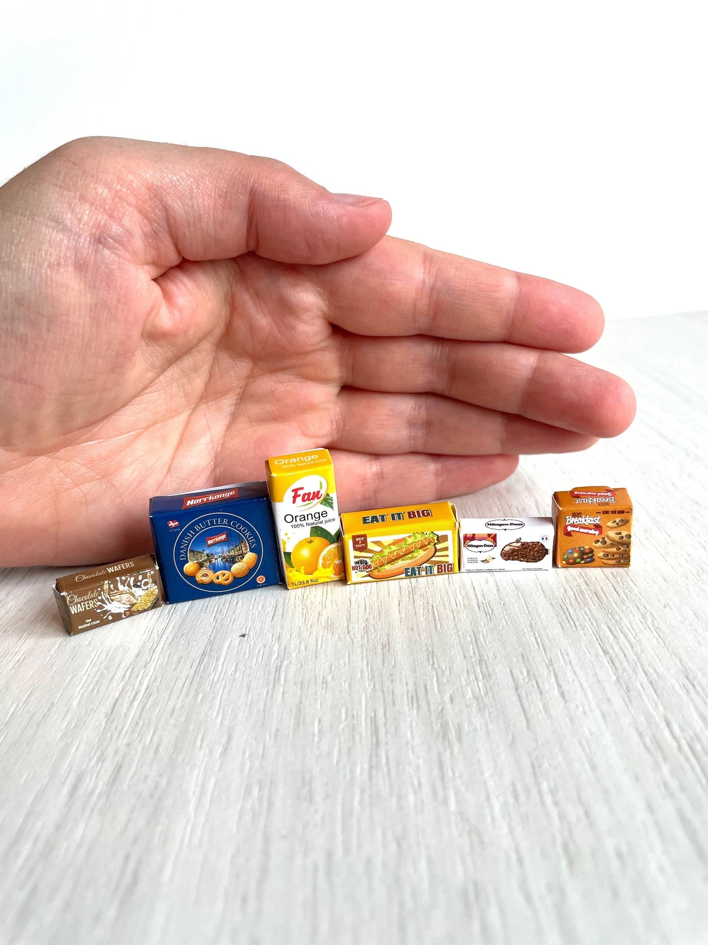 Miniature cardboard food items Calico Critter sized — Sylvanian Families