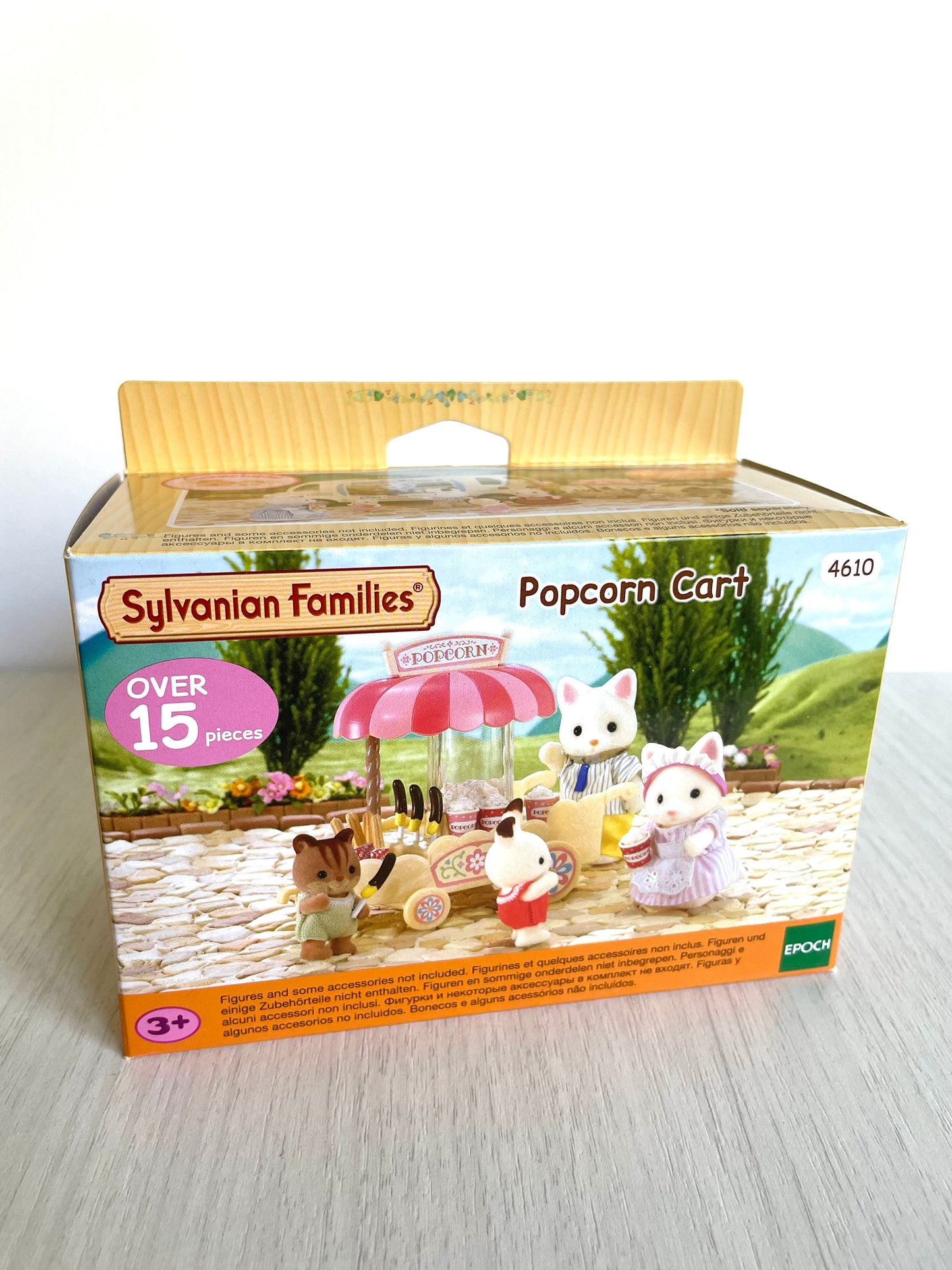 Calico Critters discontinued Popcorn Cart brand new in factory sealed box, Sylvanian collector's item!