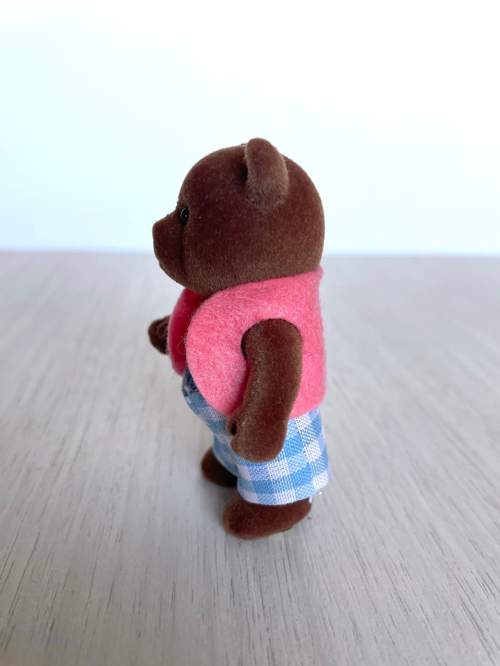 Birch Timbertop bear brother figurine — vintage Sylvanian Families / Calico Critters