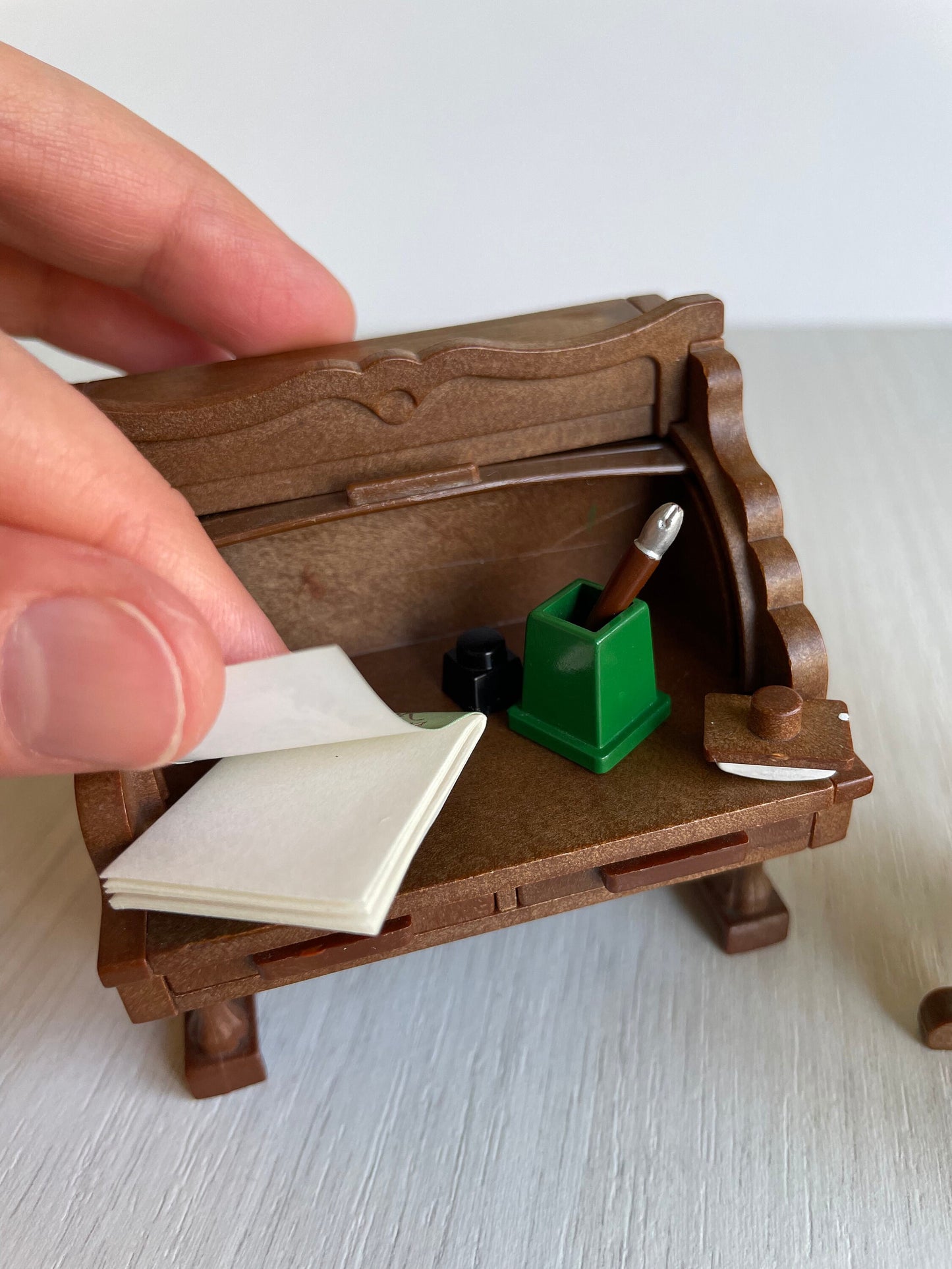 Urban Life writing desk red table insert — vintage Sylvanian Families / Calico Critters