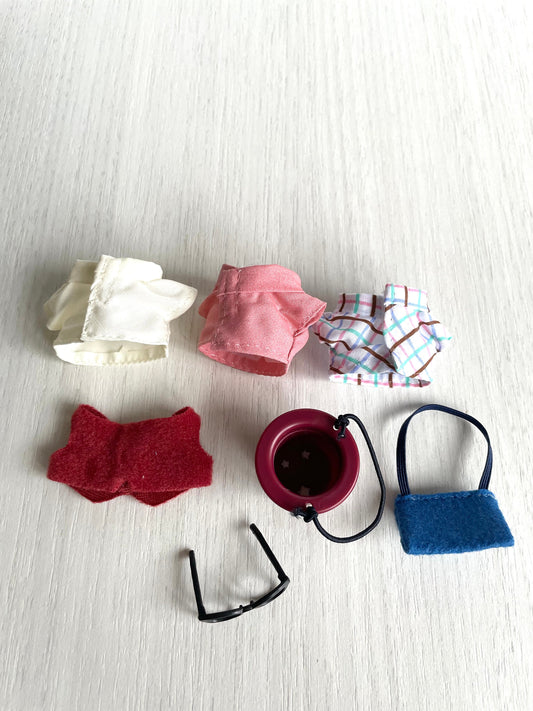 Calico Critters spare adult dad clothing items, Sylvanian Families collared shirts and accessories