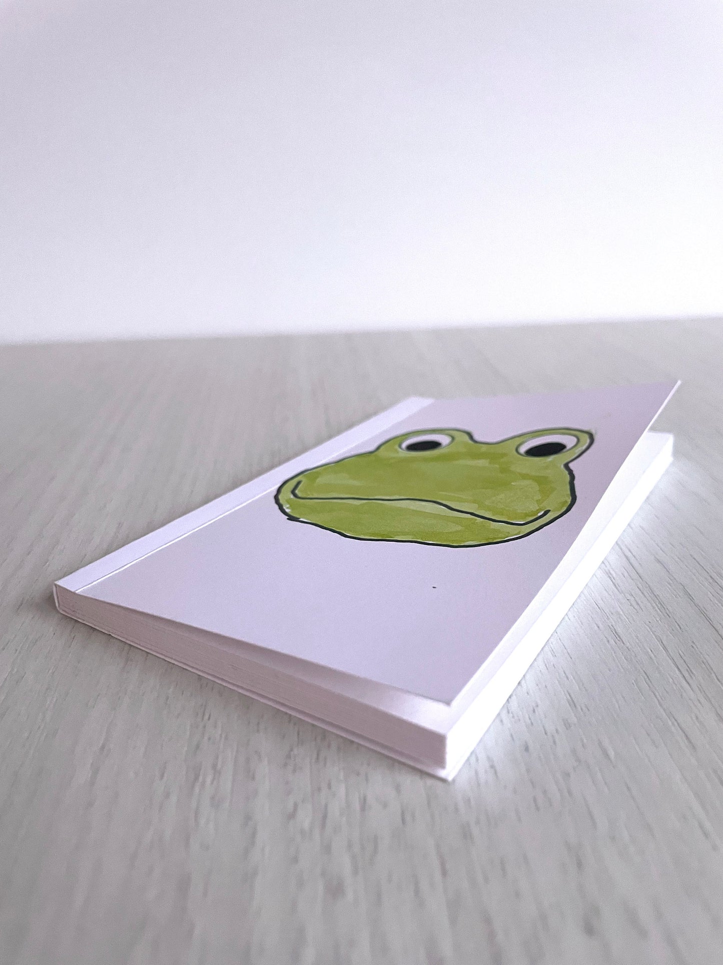Handmade frog pocket notebook, original art journal diary, mini sketch pad, blank pages, read full description, cute gift, stocking stuffer.