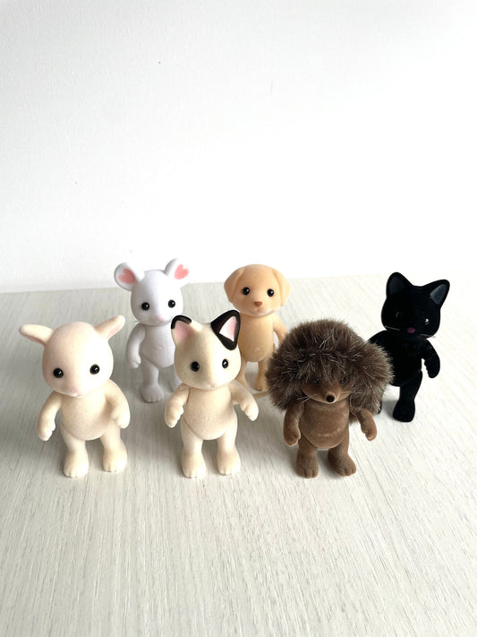 Calico Critters spare adult critters, you pick individual animal: kangaroo, marshmallow mouse, yellow labrador, tuxedo cat, hedgehog, goat, bramble