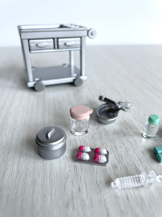 Calico Critters medical cart replacement hospital accessories, spare parts for nurse set, country clinic hospital, or miniatures supplies — Sylvanian Families