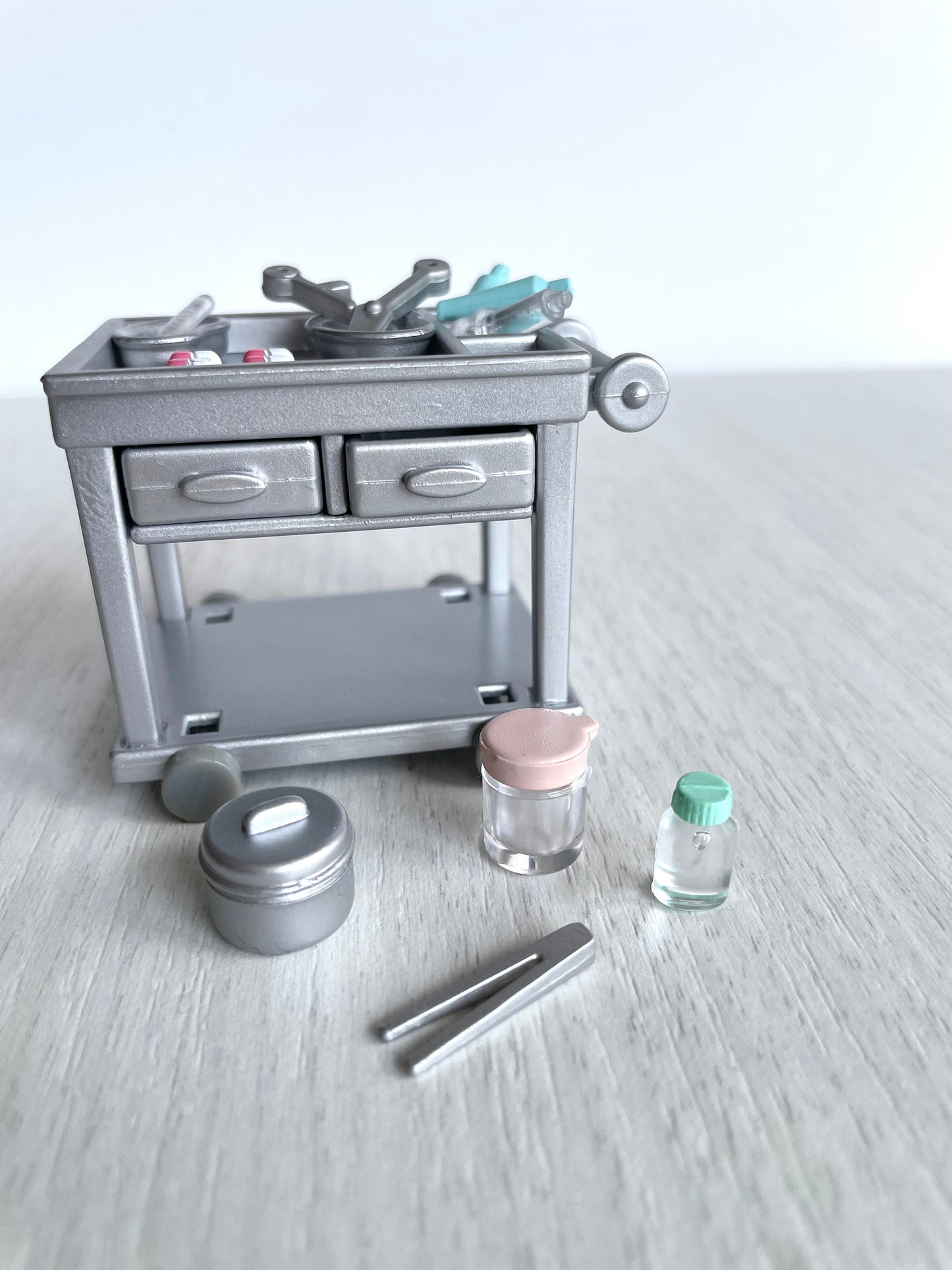 Calico Critters medical cart replacement hospital accessories, spare parts for nurse set, country clinic hospital, or miniatures supplies — Sylvanian Families