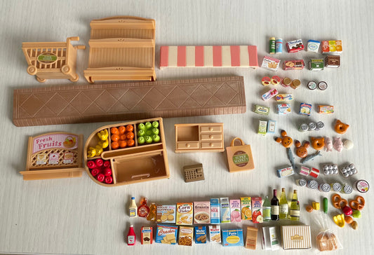 Supermarket with miniature food