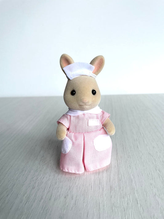 Calico Critters Nurse, replacement part for Calico Critters Country Hospital Clinic, nurse rabbit for hospital, gift idea for girl