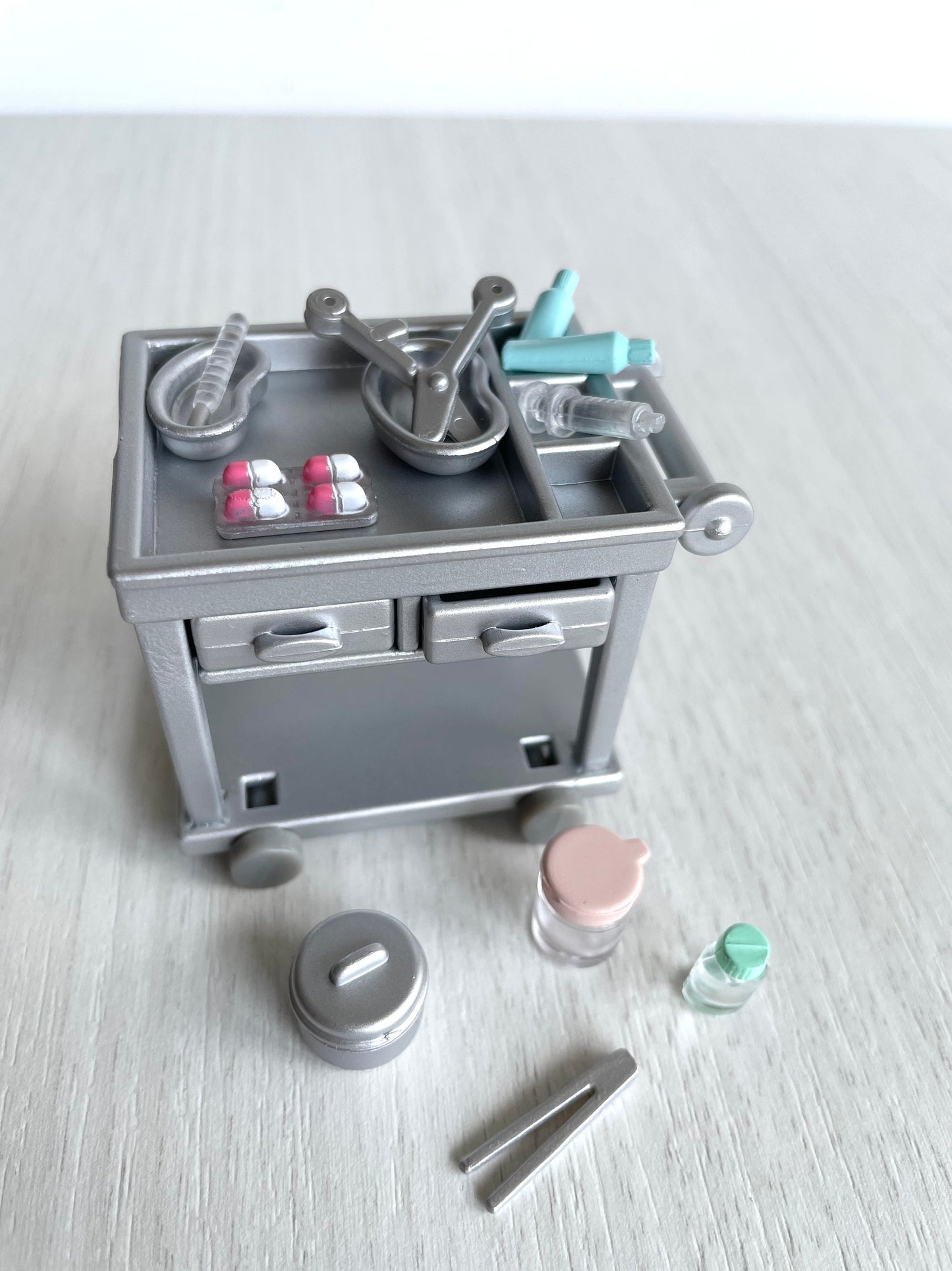 Calico Critters medical cart replacement hospital accessories, spare parts for nurse set, country clinic hospital, or miniatures supplies — Sylvanian Families