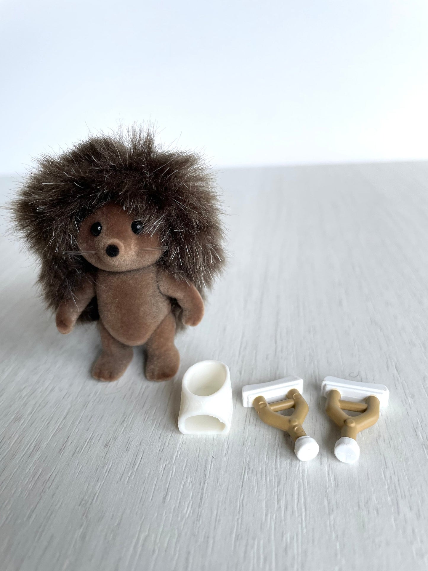 Get well soon gift, cast and crutches miniature hedgehog forest animal, Calico Critters spare parts for hospital, broken leg figurine — Sylvanian Families
