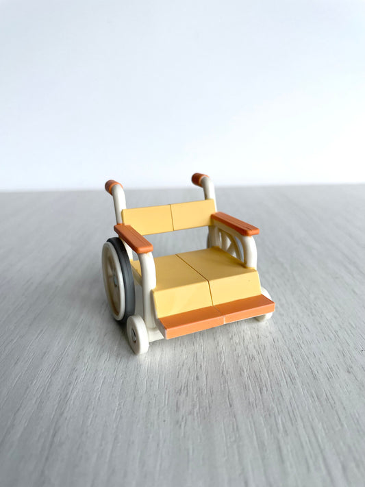 Miniature Orange Wheelchair, Dollhouse Accessory for Calico Critters — Sylvanian Families