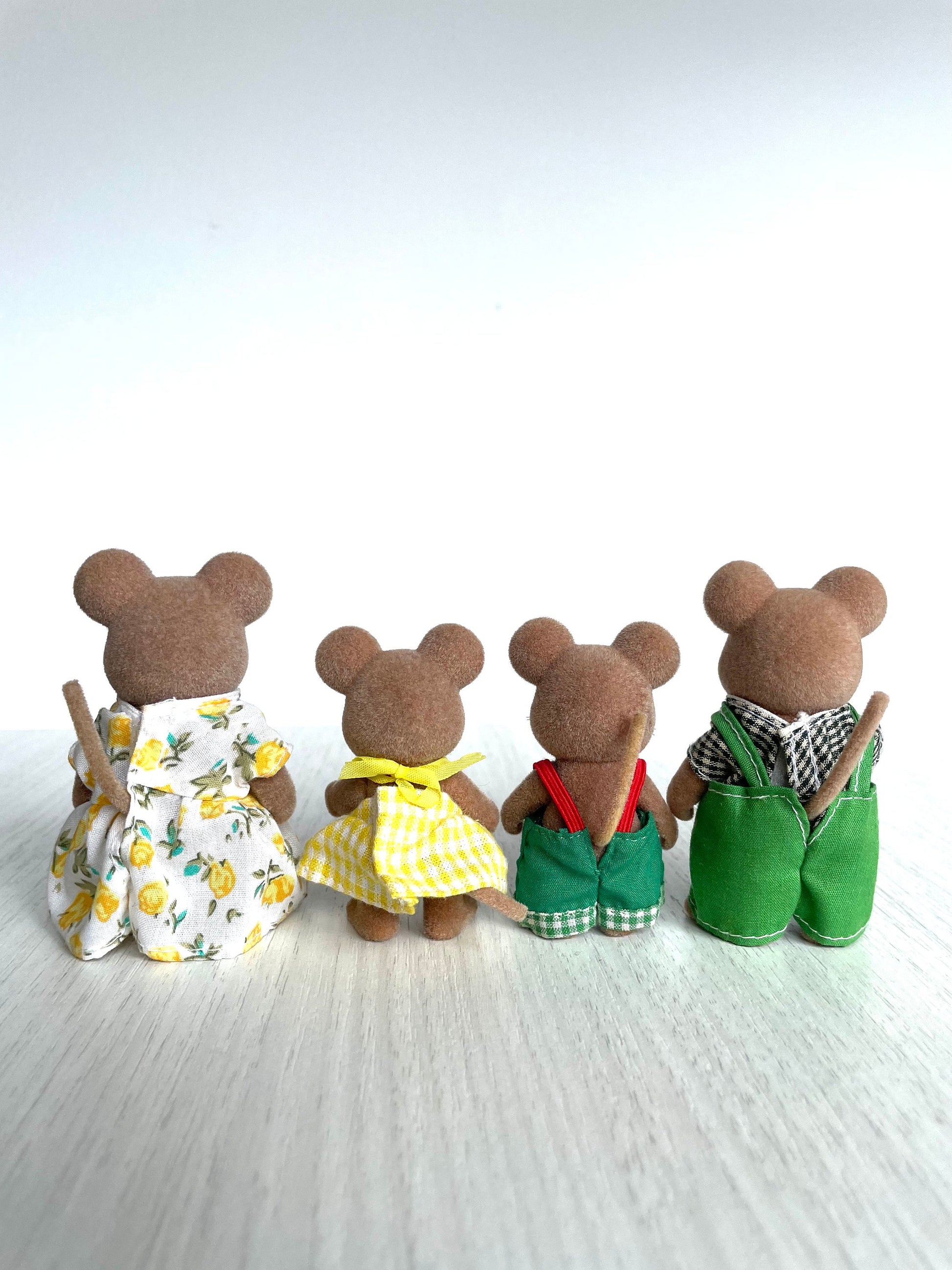 Sylvanian Families Norwood mice with original whiskers and tails — Calico Critters vintage