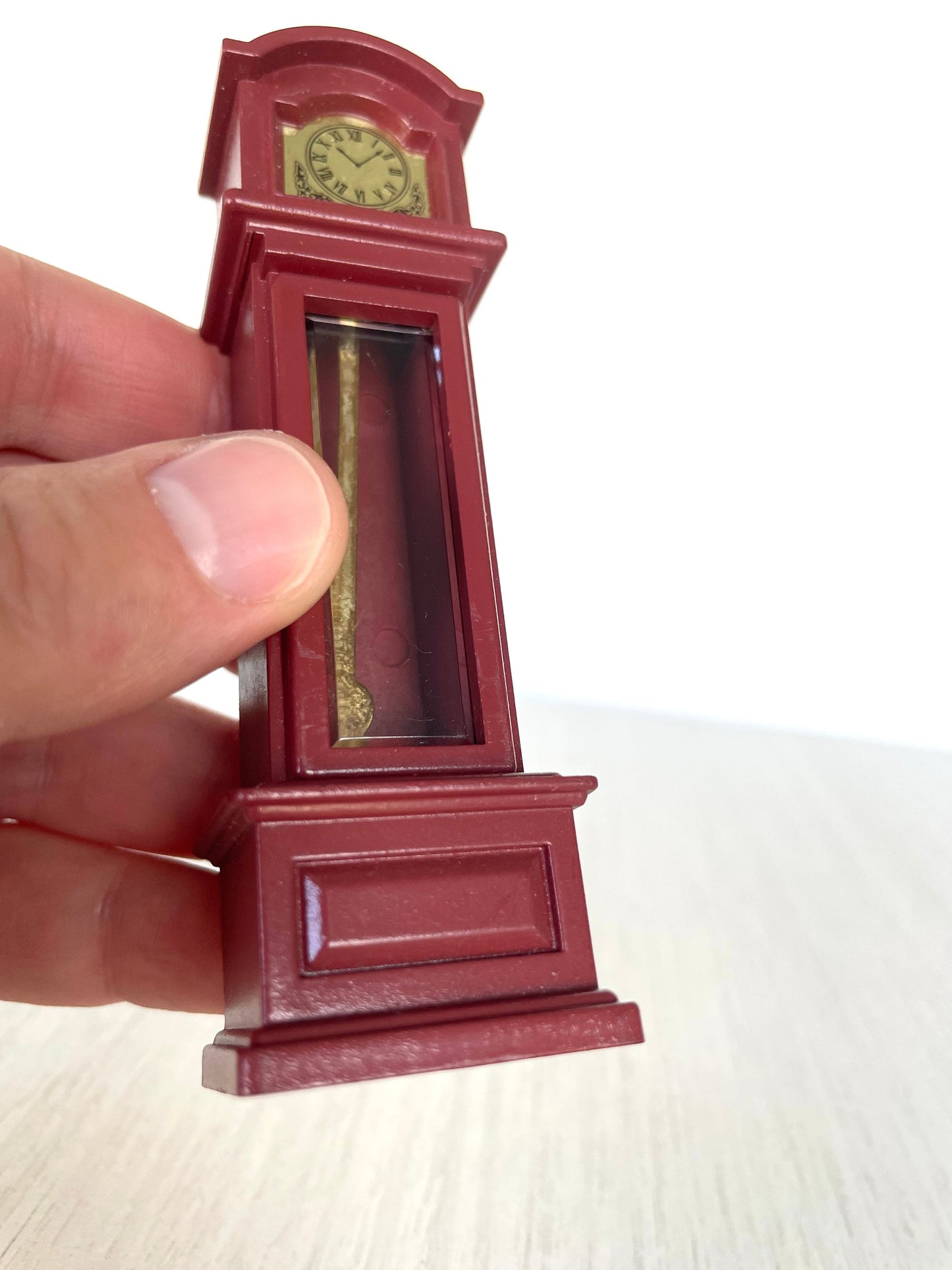 Vintage Sylvanian Families grandfather clock — Calico Critters living room furniture, size reference