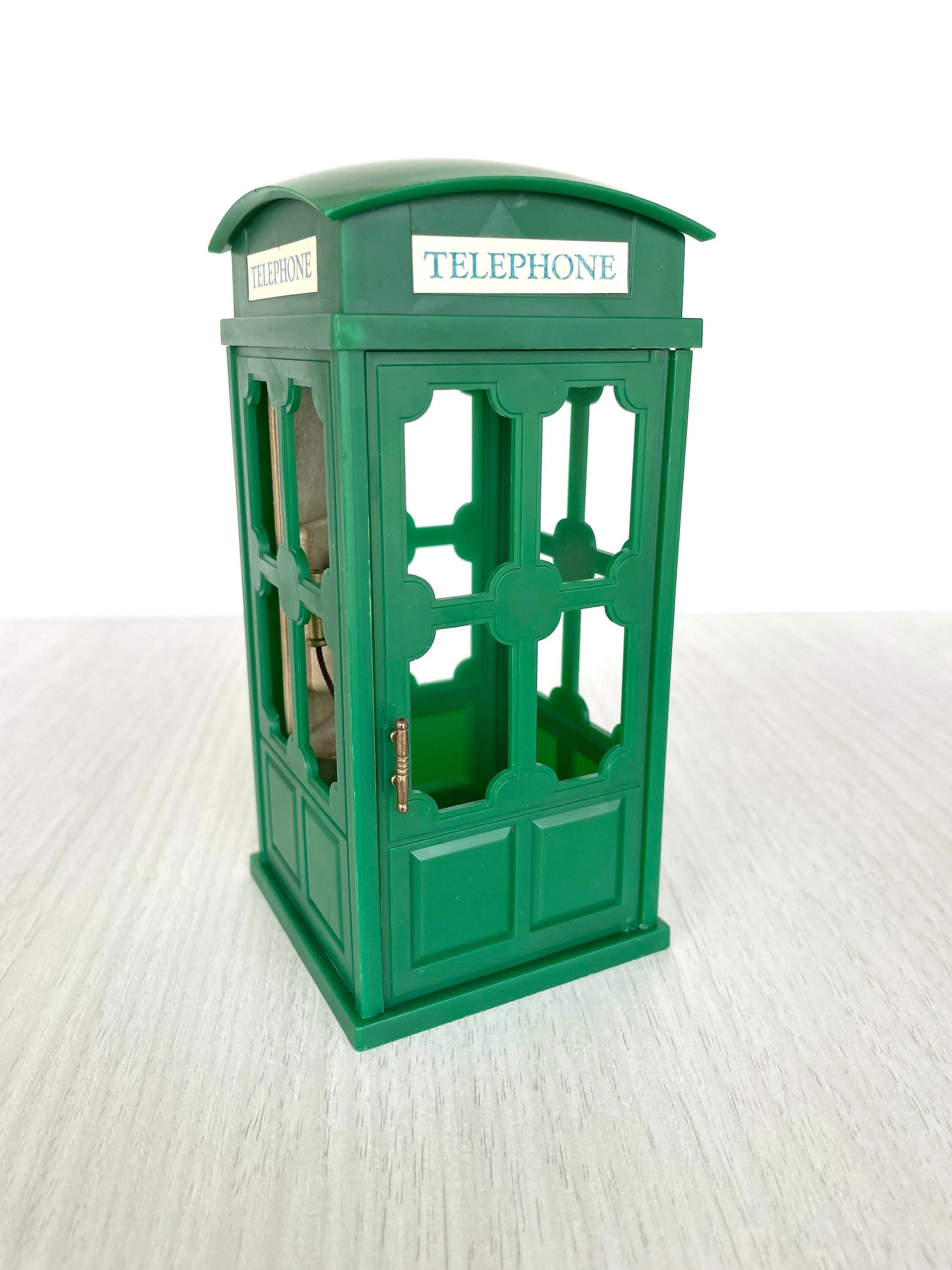 Vintage Sylvanian Families green telephone booth — Calico Critters collectible