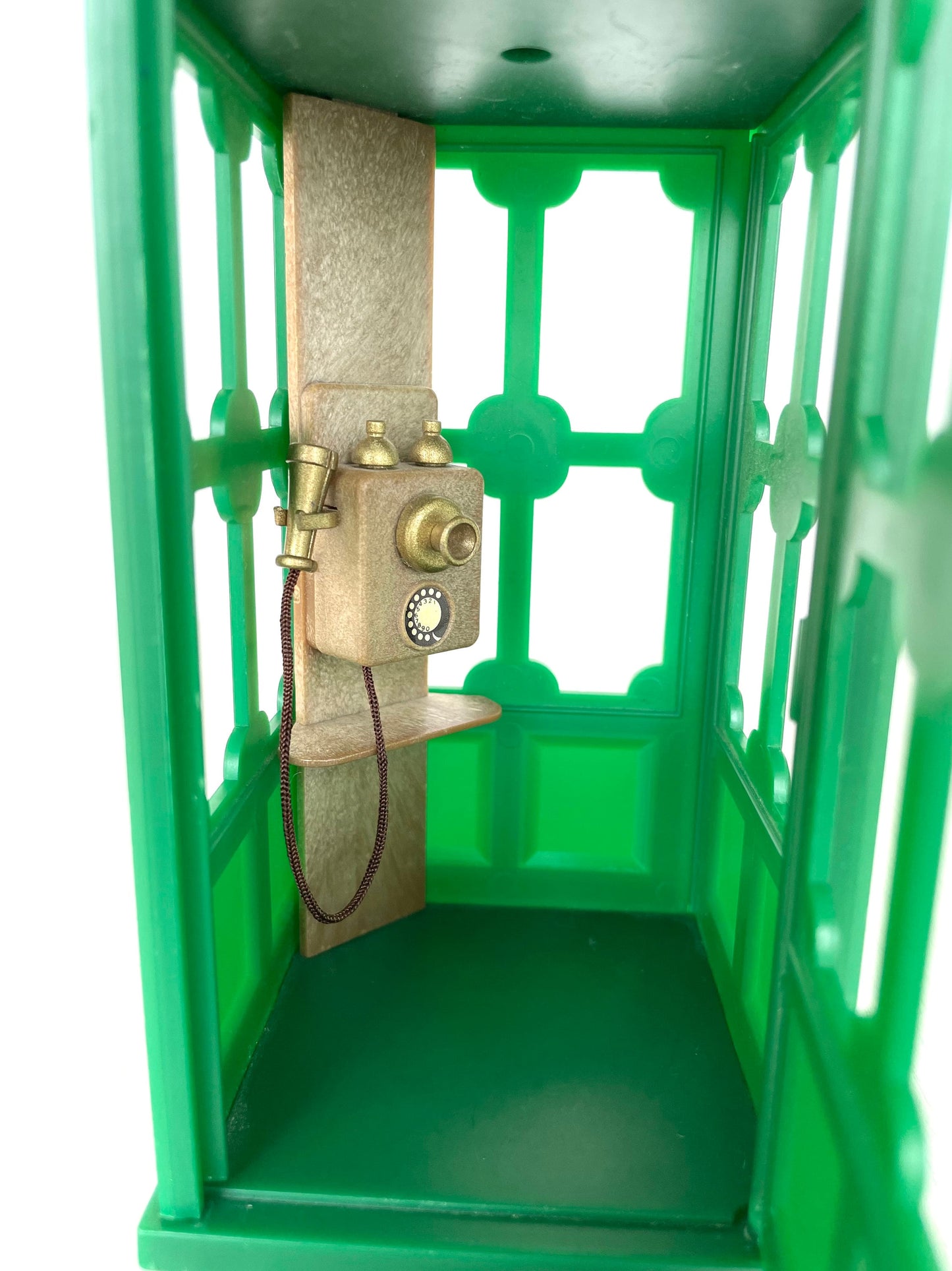 Telephone booth sticker detail — vintage Sylvanian Families / Calico Critters