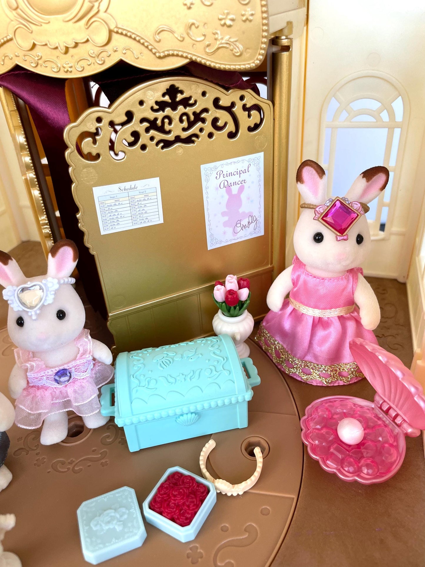 Ballet Theatre customized with Calico Critters accessories and figurines, building — Sylvanian Families
