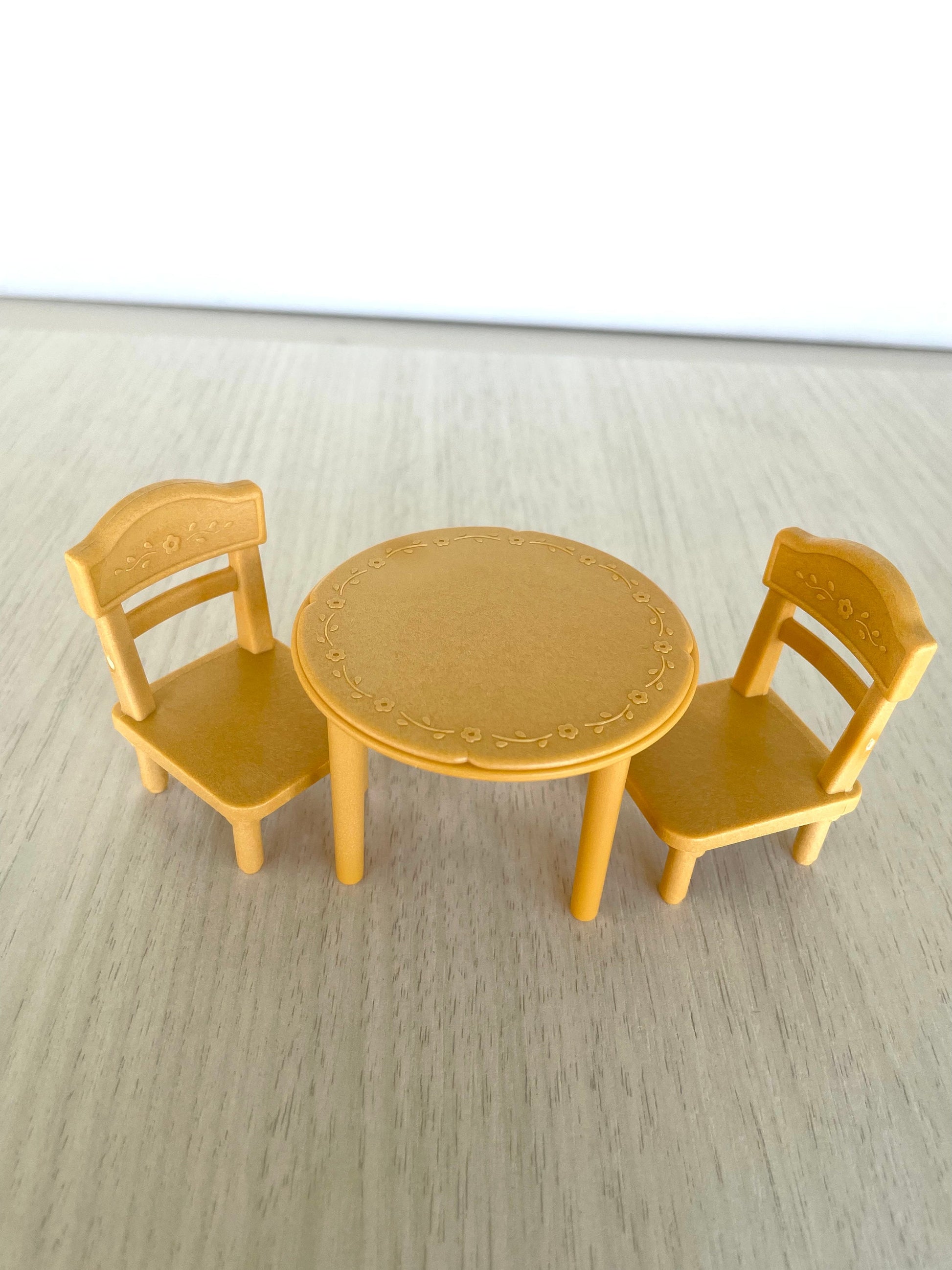 Calico Critters table with two chairs, new replacement part for kitchen or dining room, furniture for miniatures or dollhouse