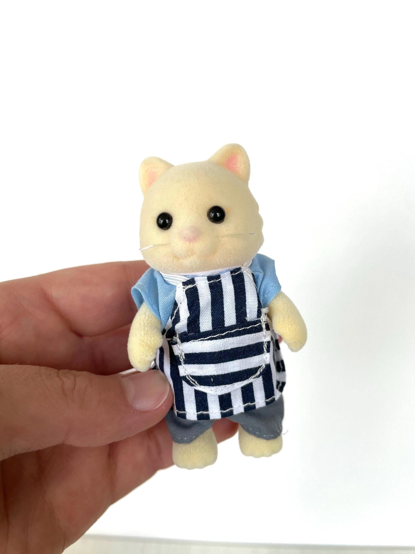 Sylvanian Families Maurice Chantilly cat dad in blue striped apron — Calico Critters