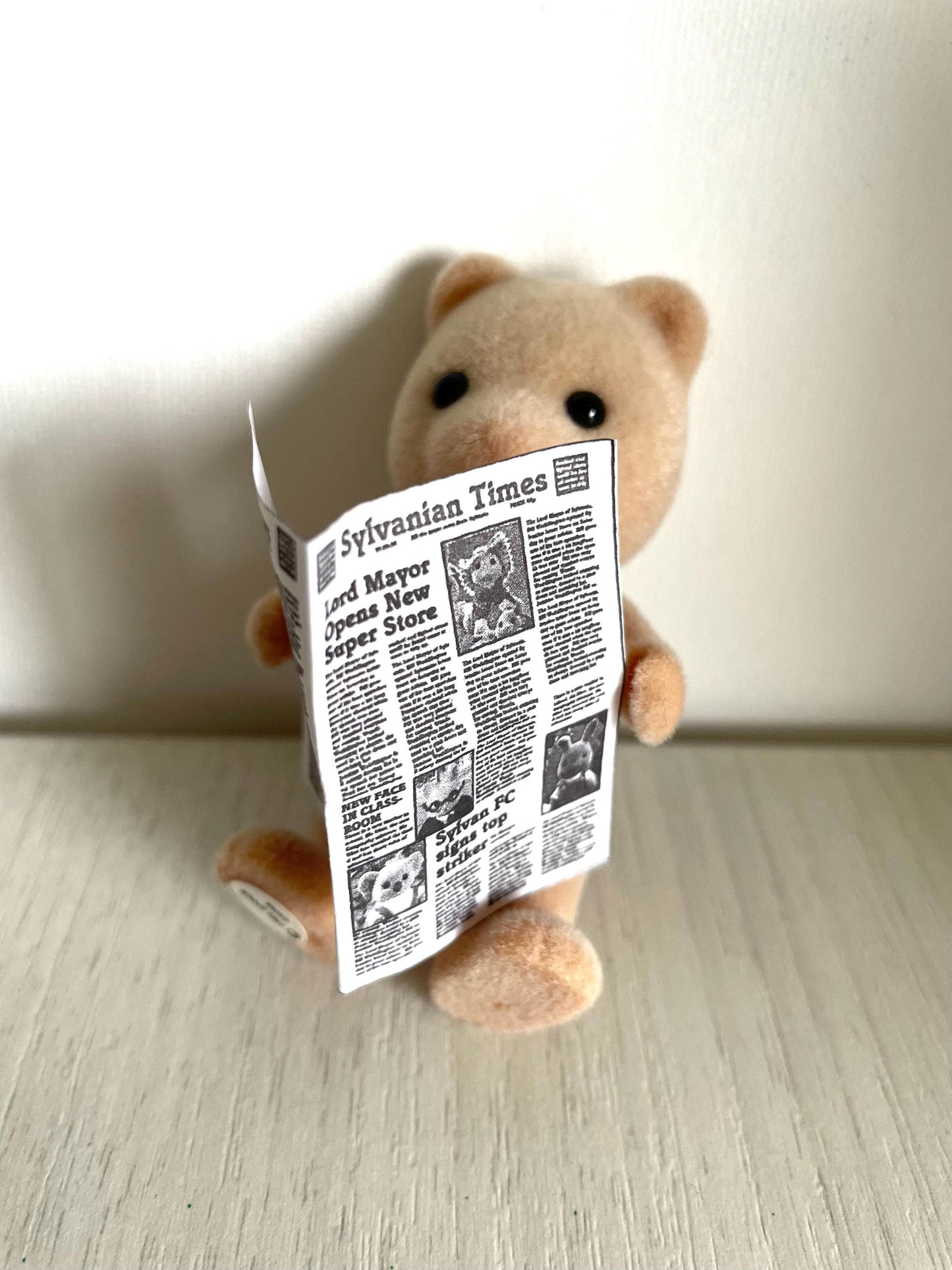 Miniature newspapers for dollhouses, Calico Critters, Sylvanian Families, accessories featuring animals in the headlines, no string included
