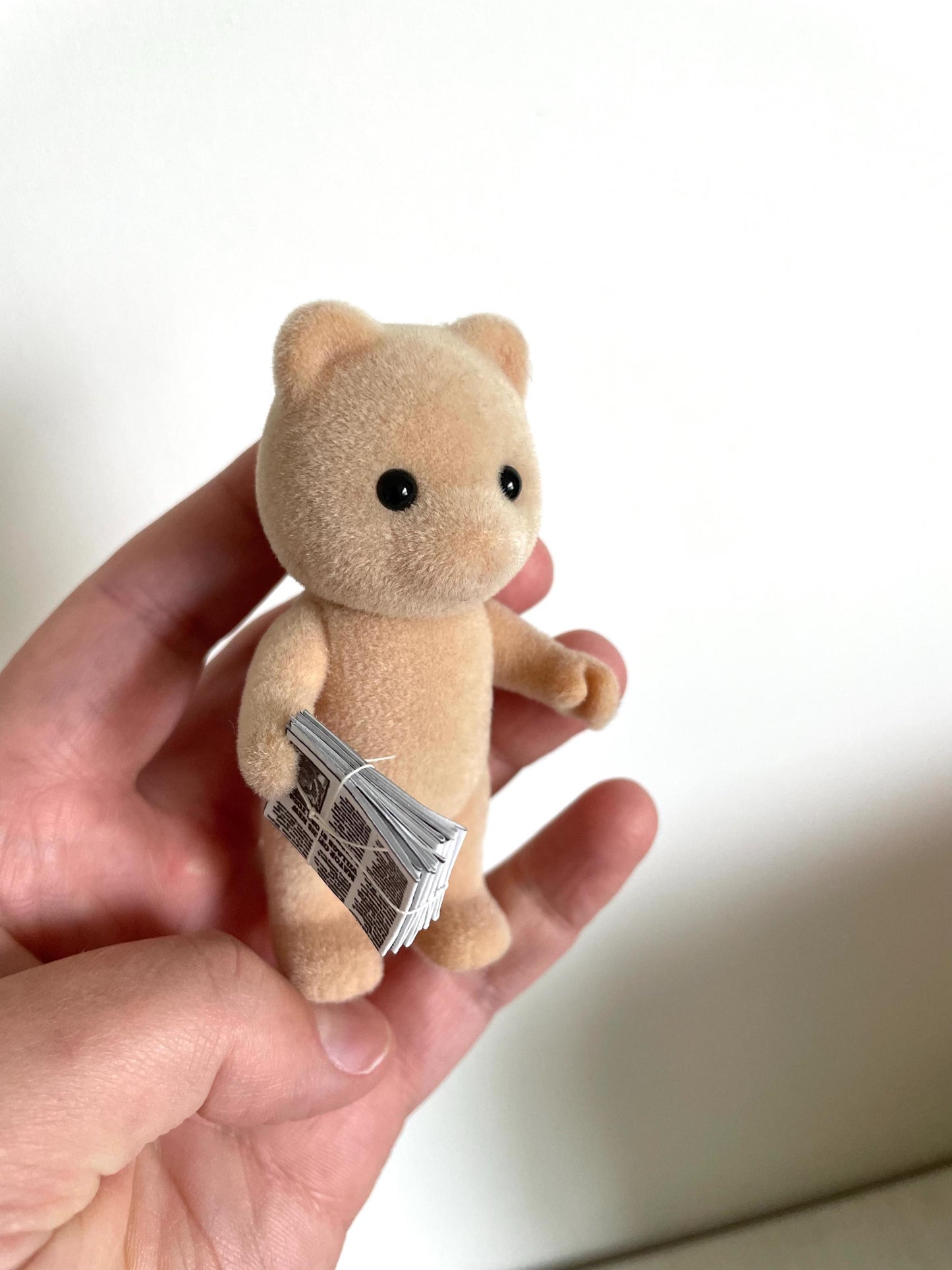 Miniature newspapers for dollhouses, Calico Critters, Sylvanian Families, accessories featuring animals in the headlines, no string included