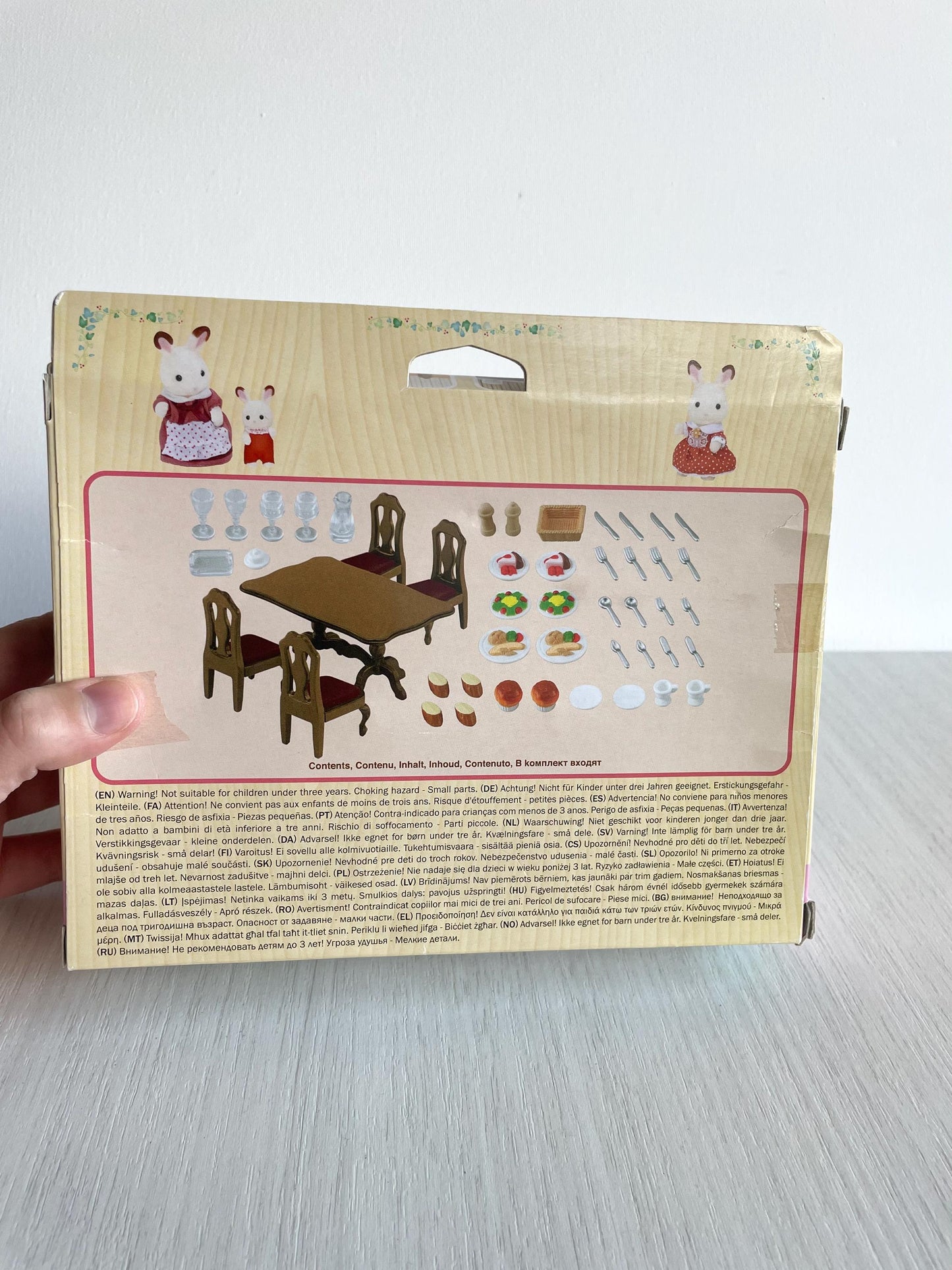 Vintage Dinner Party Set dining table detail — Sylvanian Families / Calico Critters