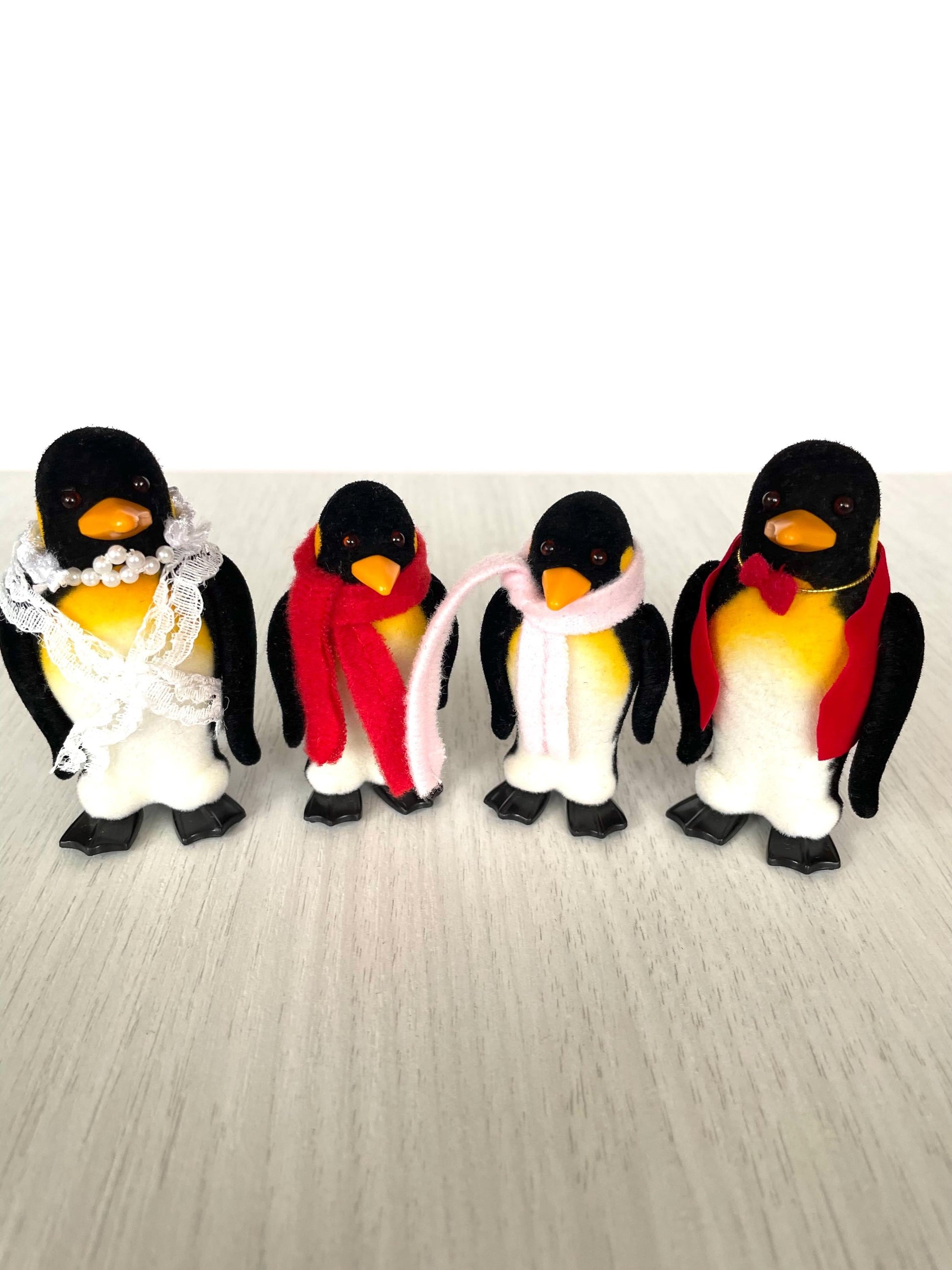 Vintage Sylvanian Families De Burg Penguin Family in original outfits — Calico Critters collectible