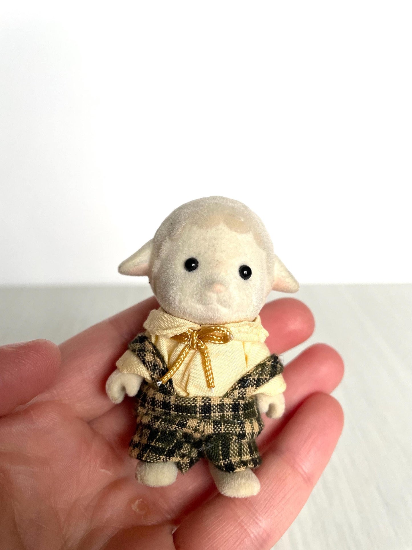 Calico Critters Vintage Dale Sheep brother with gripping hands in very good played with condition with original clothes