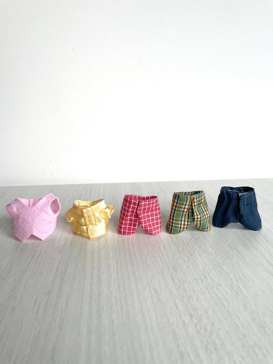 Calico Critters spare adult dad clothing items, Sylvanian Families collared shirt, vest, pants accessories