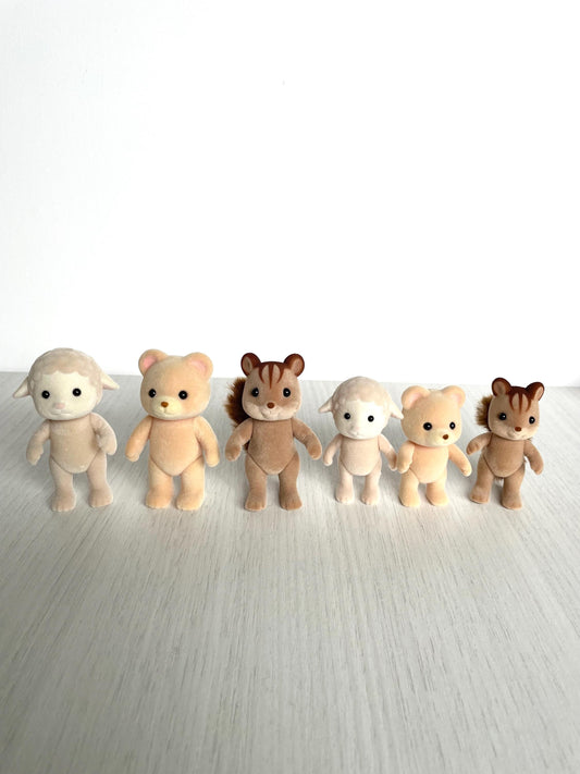 stocking stuffer animal figurines for dollhouses, Calico Critters spare sheep, cuddle bears, walnut squirrels, critters, you pick animal