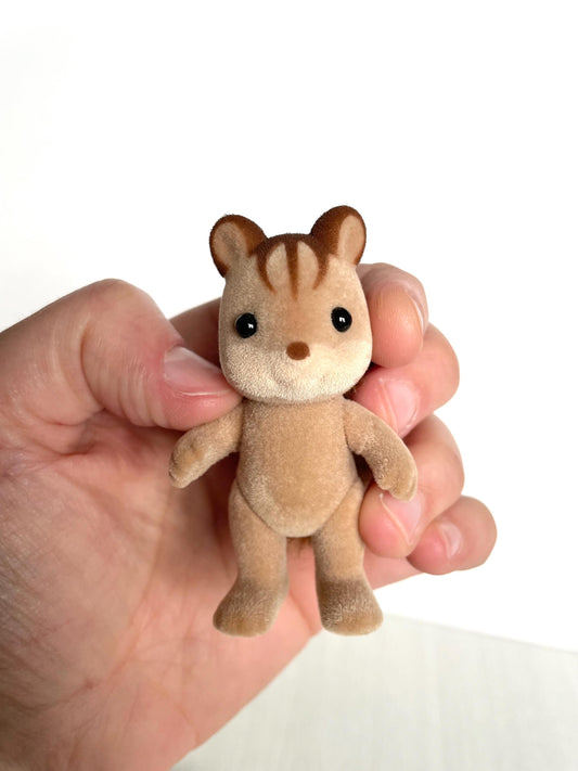 Child walnut squirrel spare critter — brand new Calico Critters / Sylvanian Families figure, naked for customizing or replacement