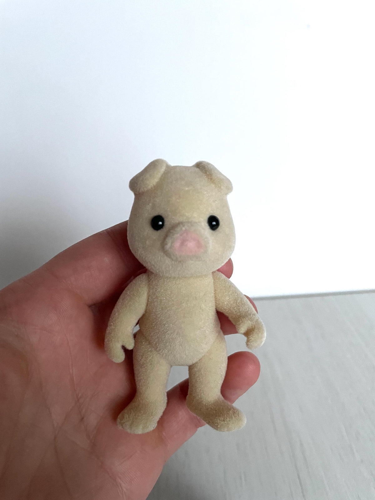 Calico Critters Pig Mom Figurine, Discontinued Sylvanian Blue Dress Miniature