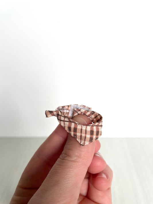 Calico Critters Sylvanian Families brown plaid handkerchief accessory for critter figure