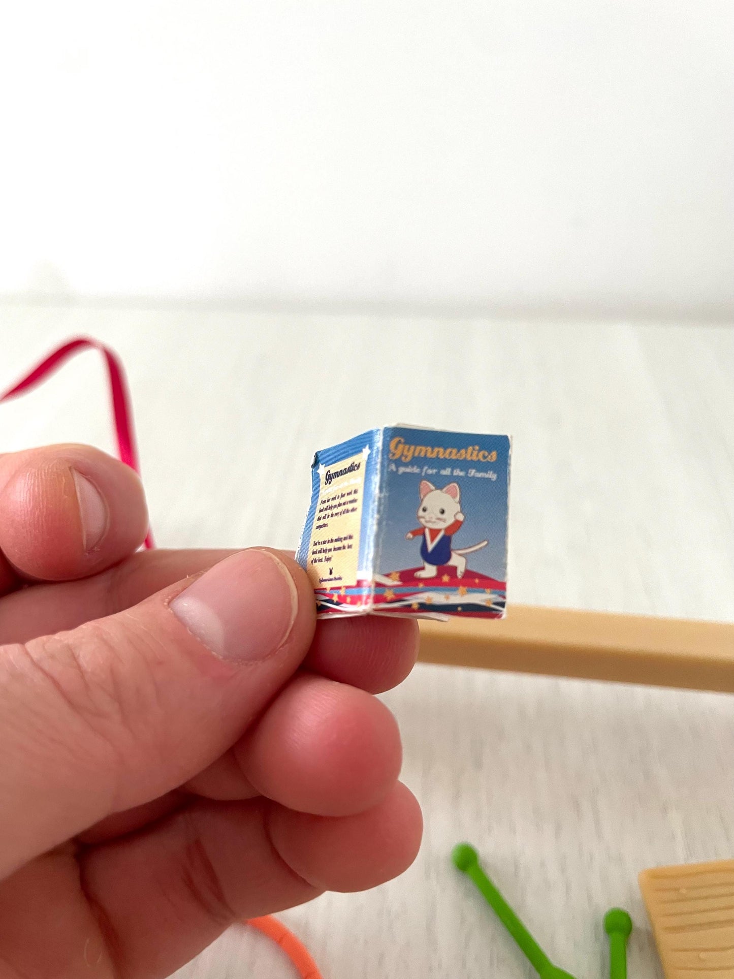 Sylvanian Families Gymnastics Set accessories close up — Calico Critters vintage
