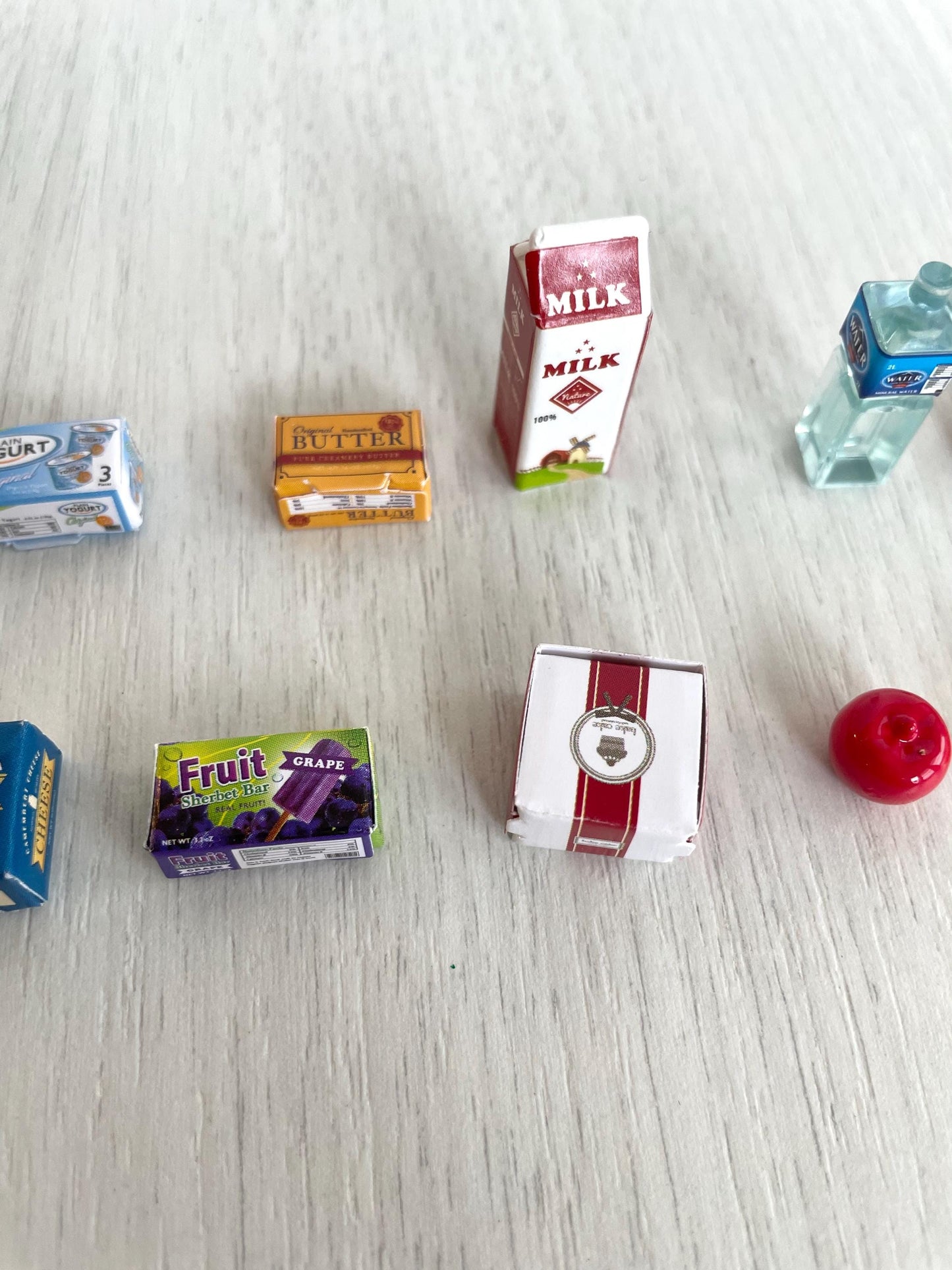 Miniature dollhouse food items, Calico Critters spare parts grocery items, Miniature Toy Accessory foods– Replacements for Sylvanian kitchen