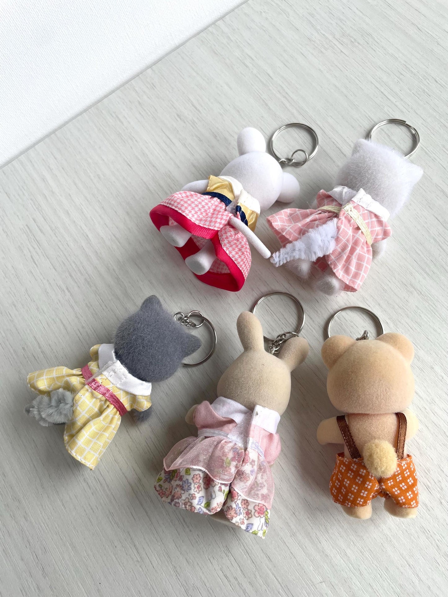 Calico Critters Keychains, cute Miniature Animal Keychain charm — Sylvanian Families