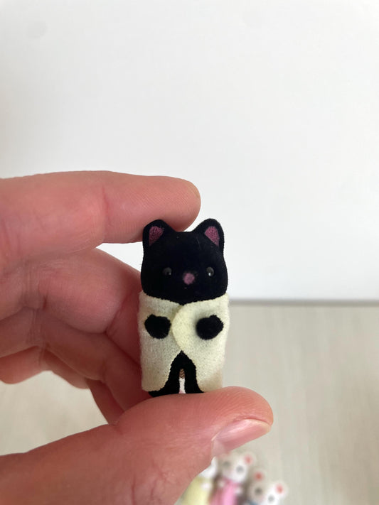 Infant Midnight Cat spare critter — brand new Calico Critters / Sylvanian Families figure, naked for customizing or replacement